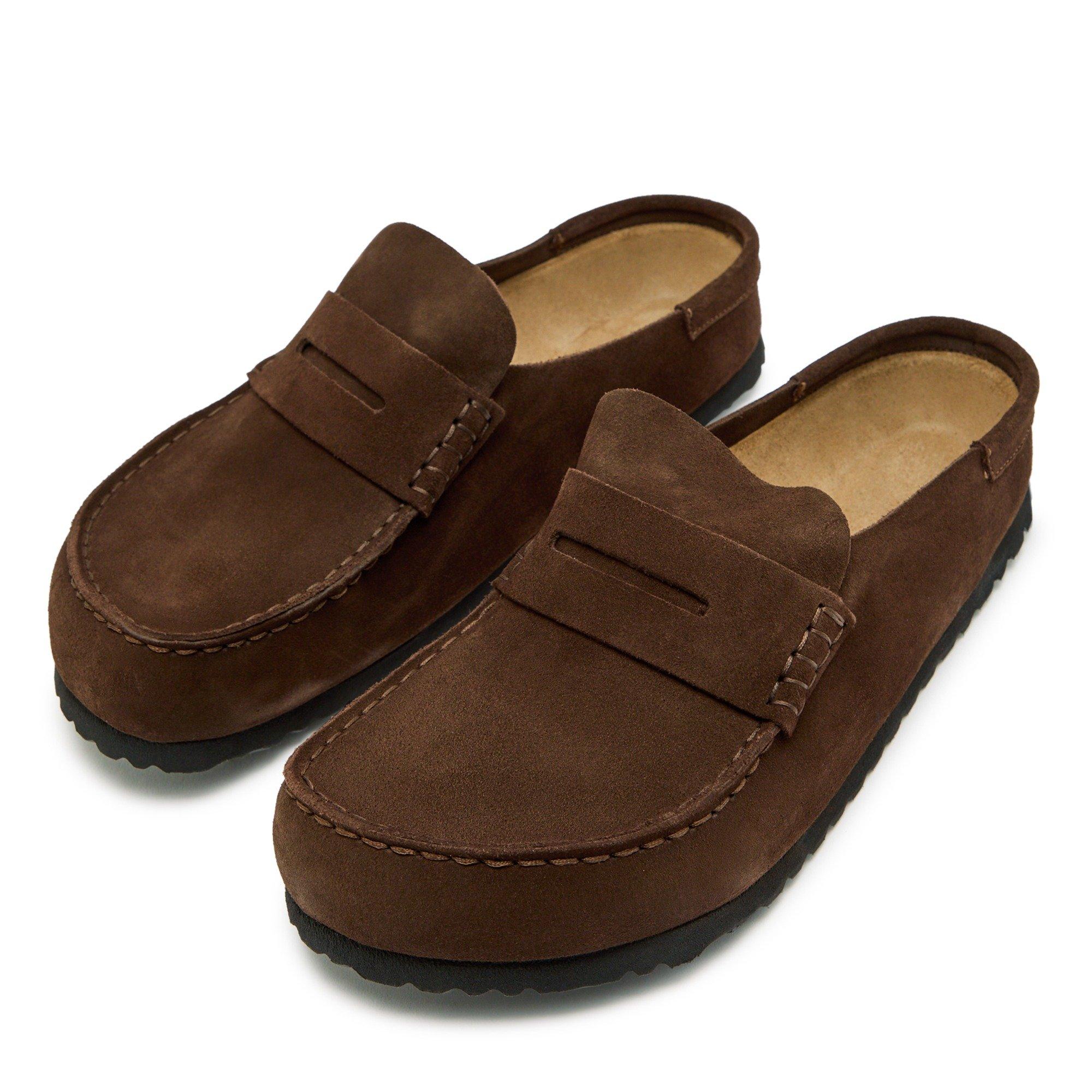 BROWN - Birkenstock - Men's Naples Wrapped Suede Loafers - 3