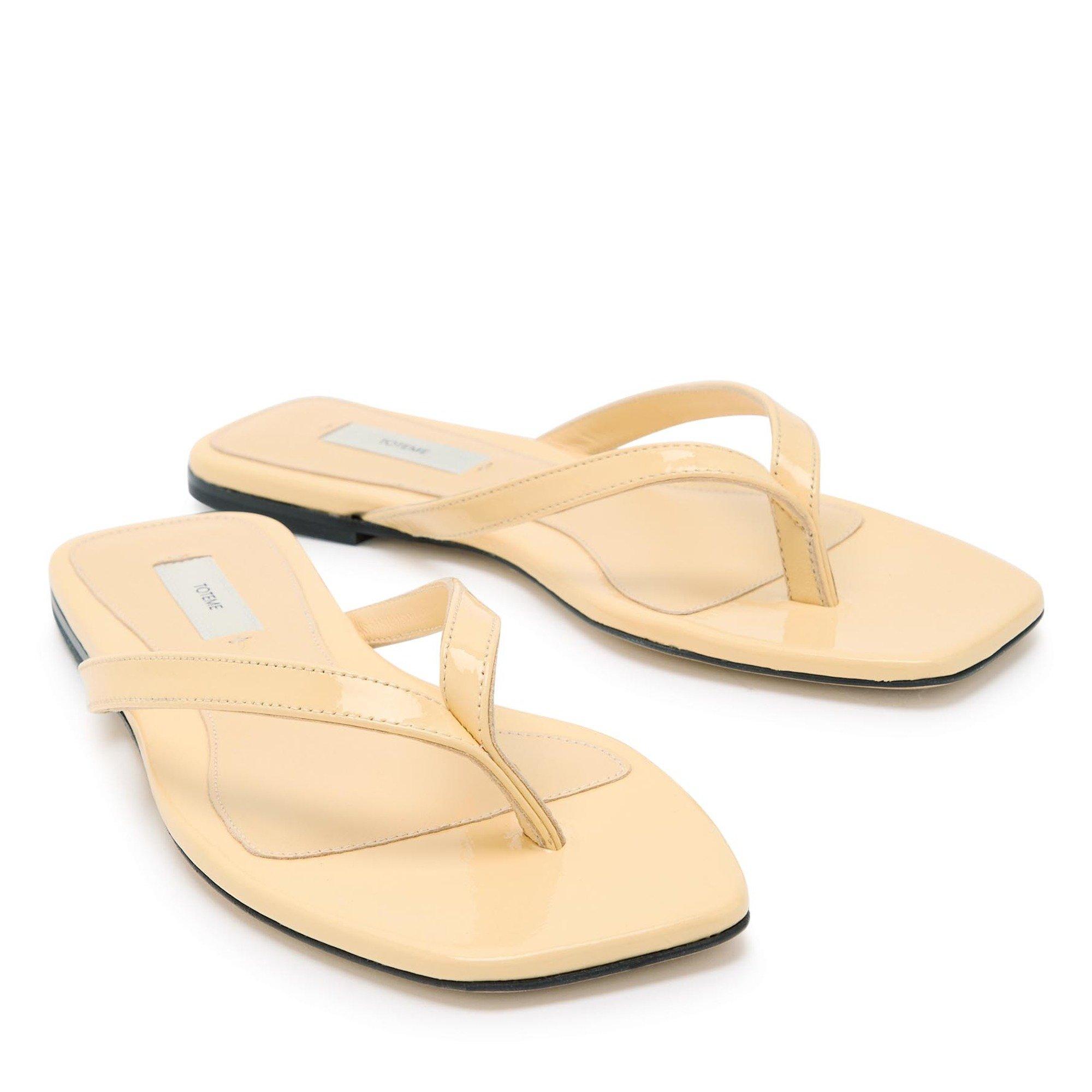YELLOW - Toteme - Women's Patent Leather Flip Flops - 4