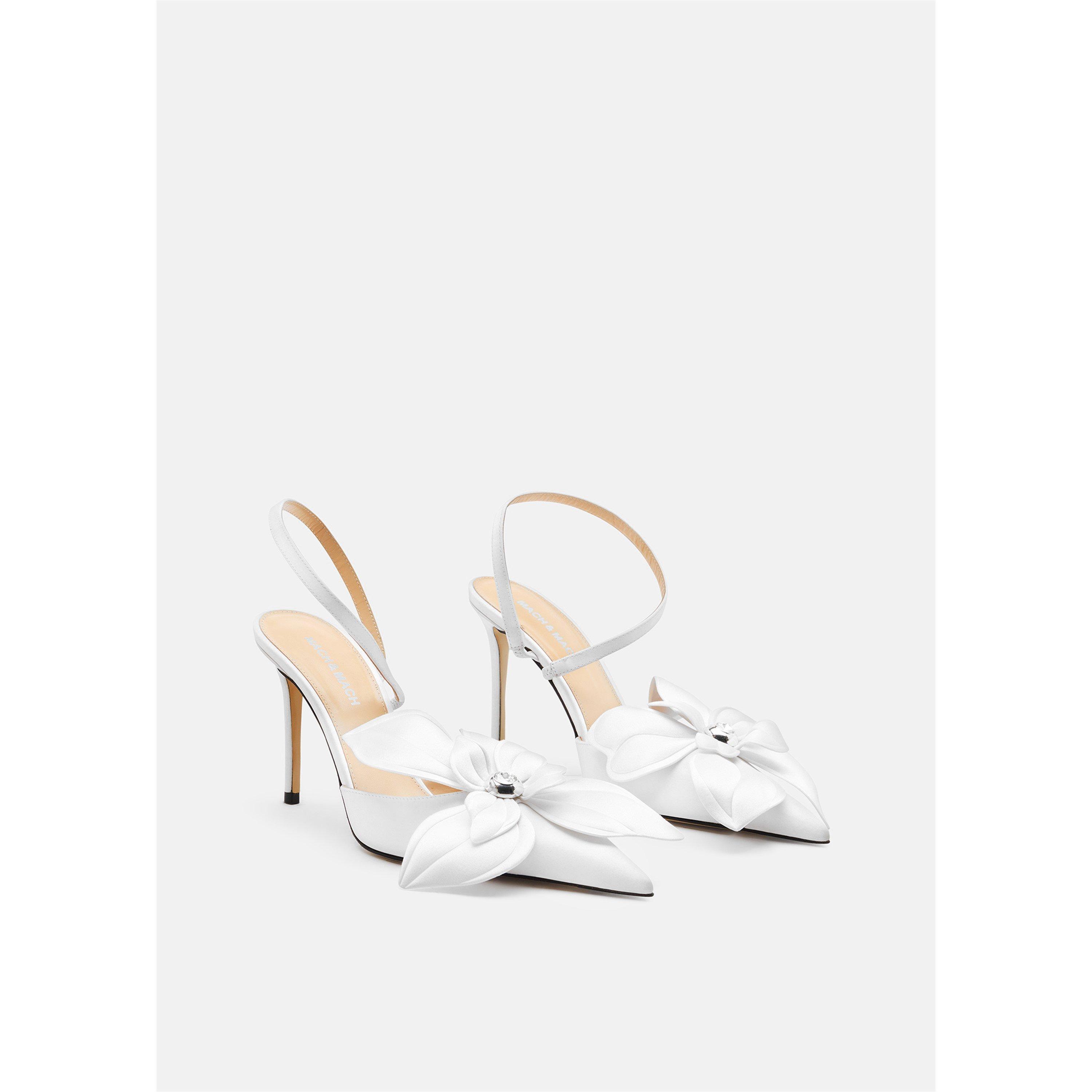 White Satin - Mach and Mach - Women's Orchid Slingback - 2