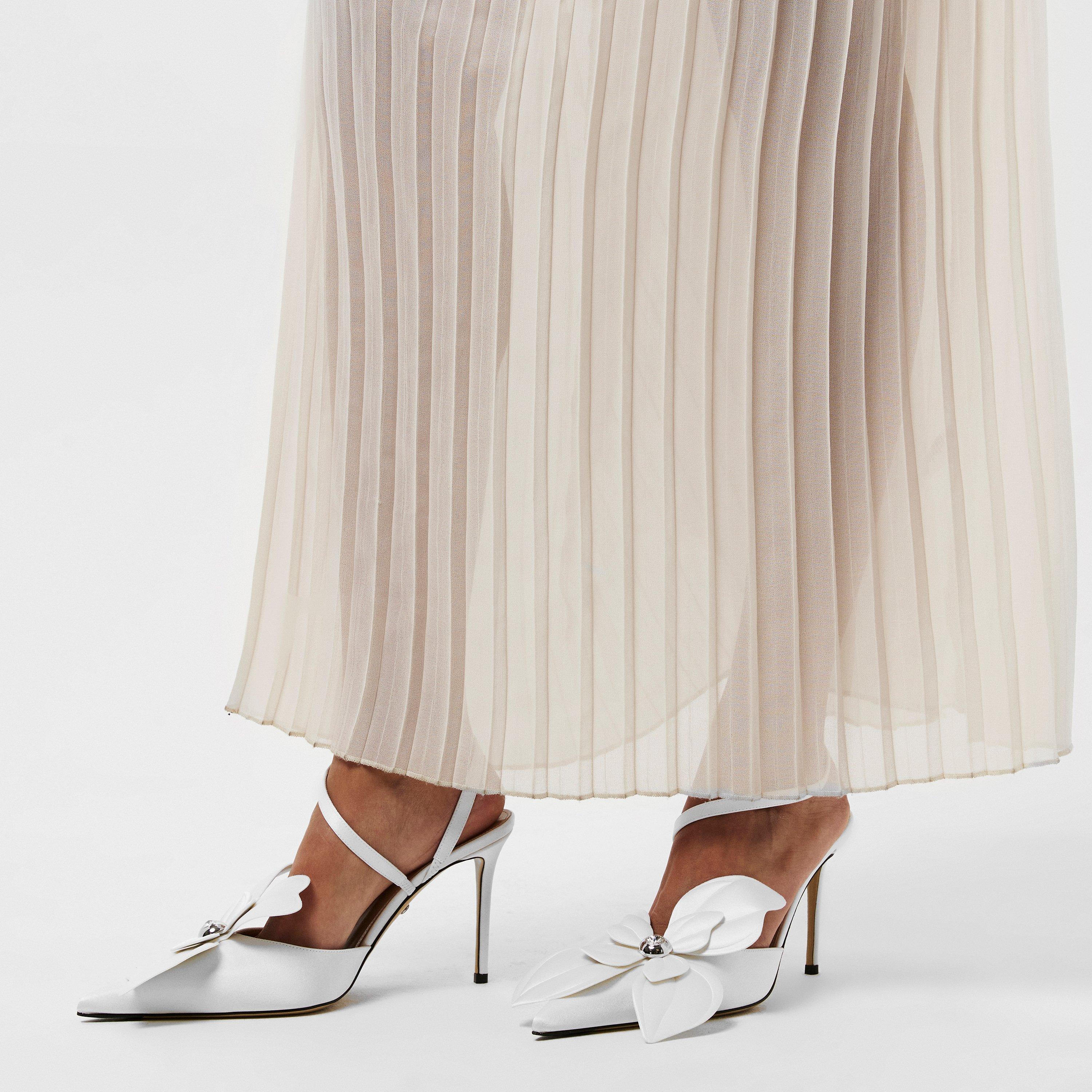 White Satin - Mach and Mach - Women's Orchid Slingback - 3