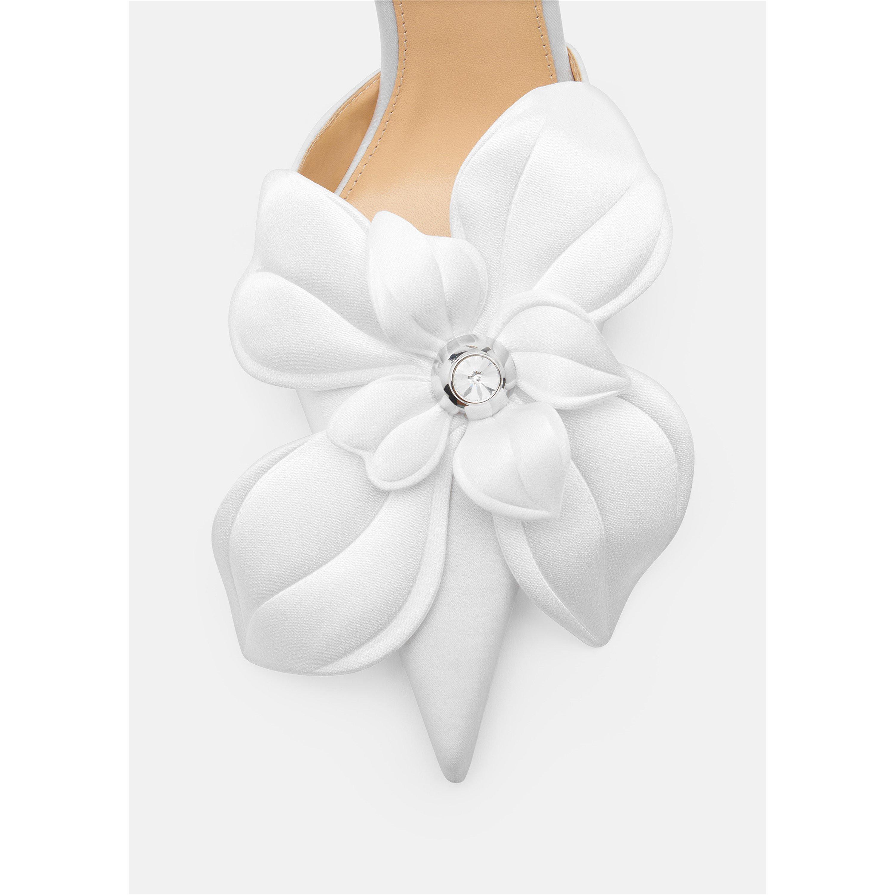 White Satin - Mach and Mach - Women's Orchid Slingback - 5