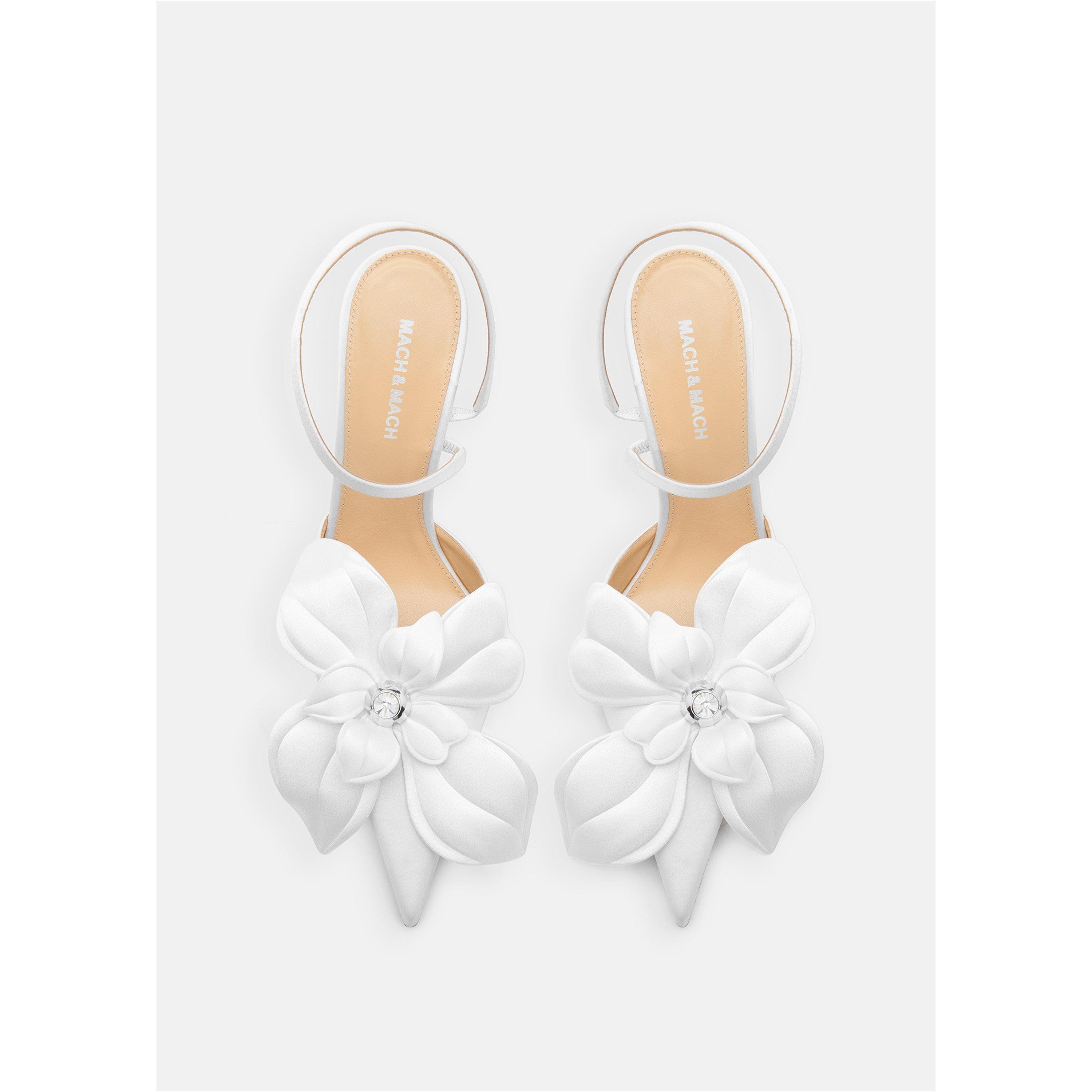 White Satin - Mach and Mach - Women's Orchid Slingback - 6