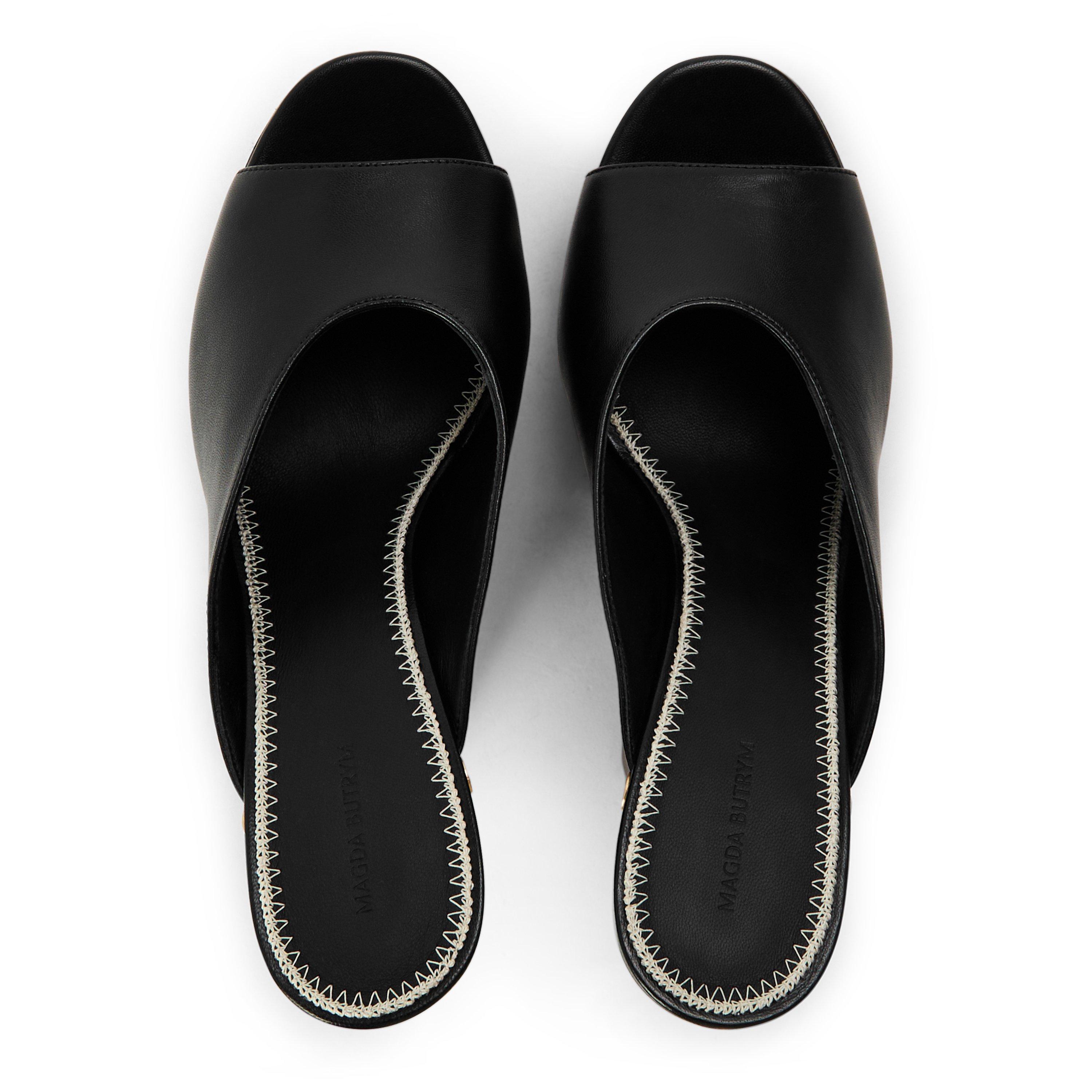 Black - Magda Butrym - Women's Wedge Heel Heeled Sandals - 5