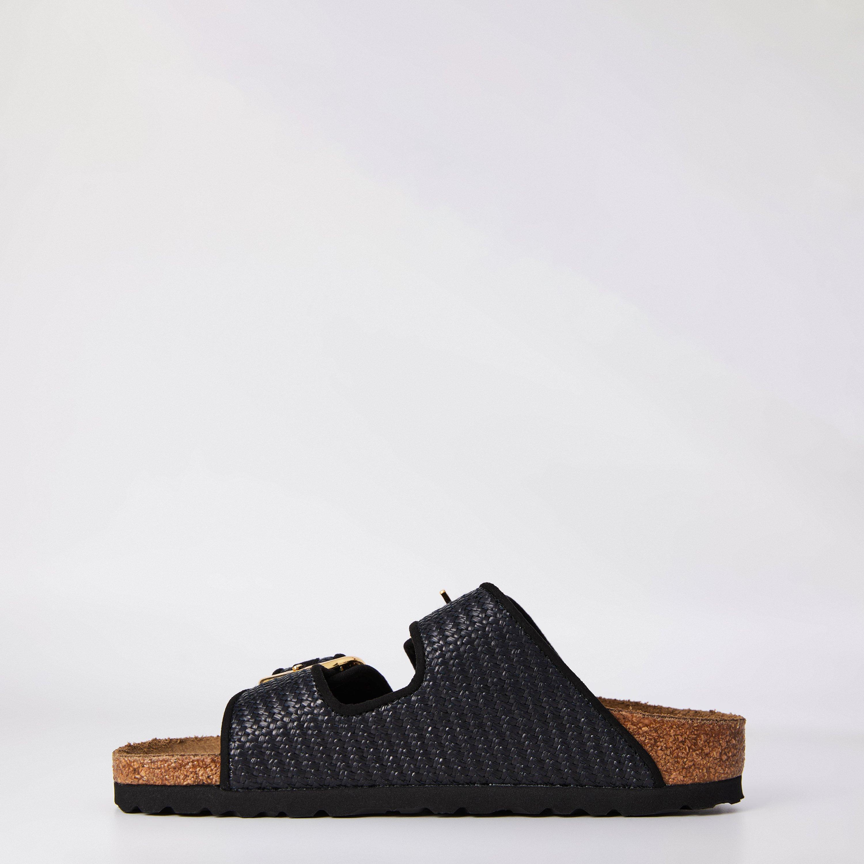 Black - Birkenstock - Women's Arizona Big Buckle Textile Flat Sandals - 2