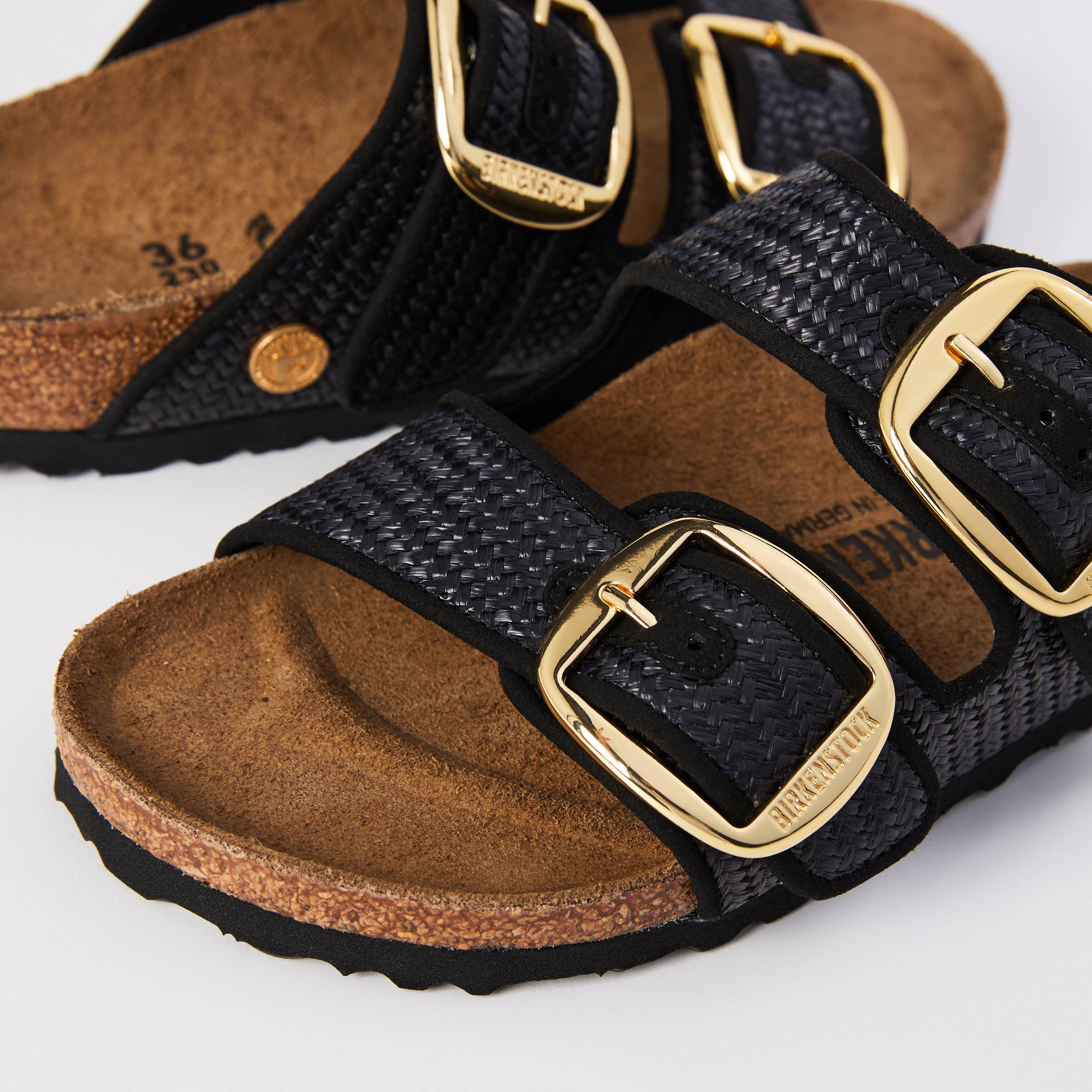 Black - Birkenstock - Women's Arizona Big Buckle Textile Flat Sandals - 3