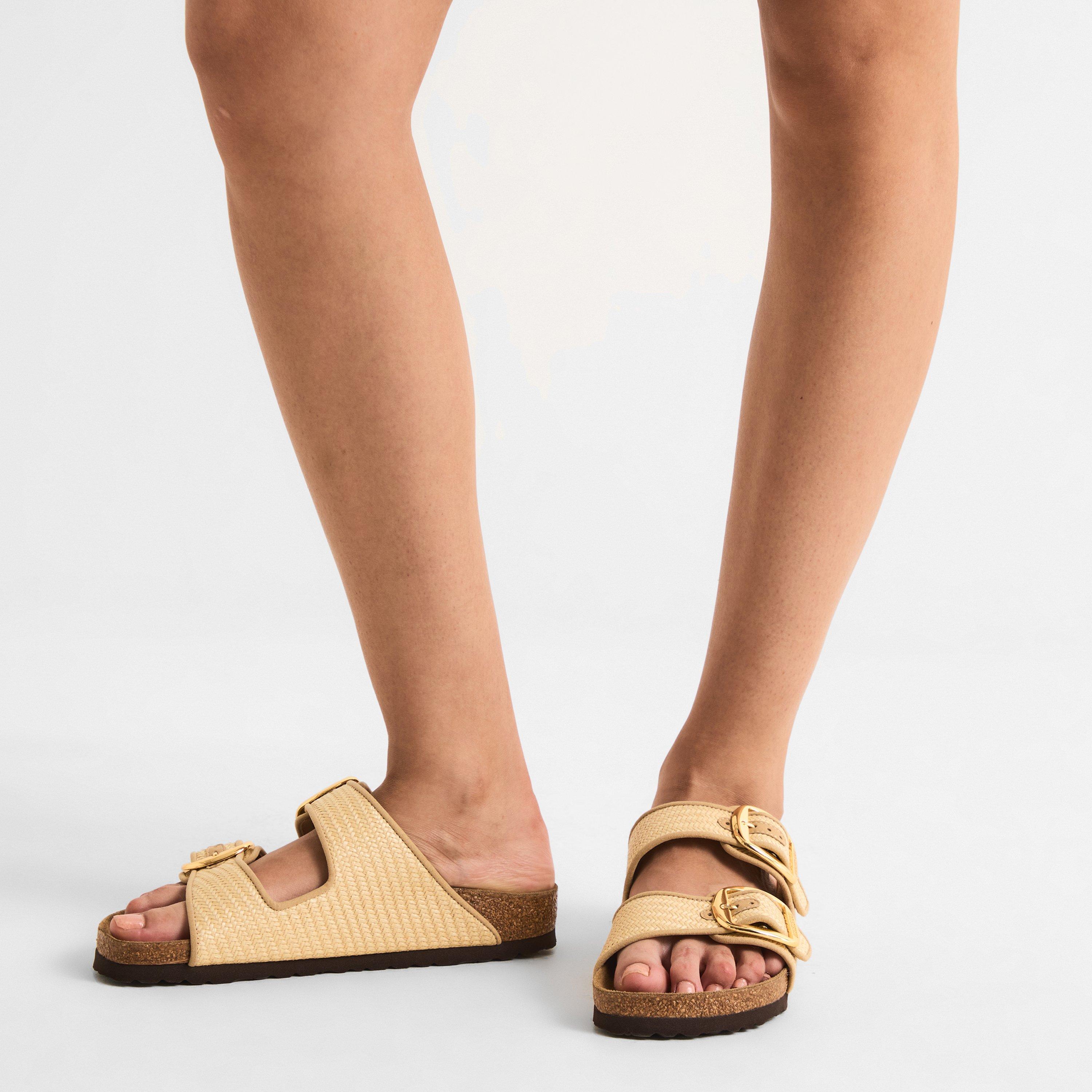 Natural - Birkenstock - Women's Arizona Big Buckle Textile Flat Sandals - 3