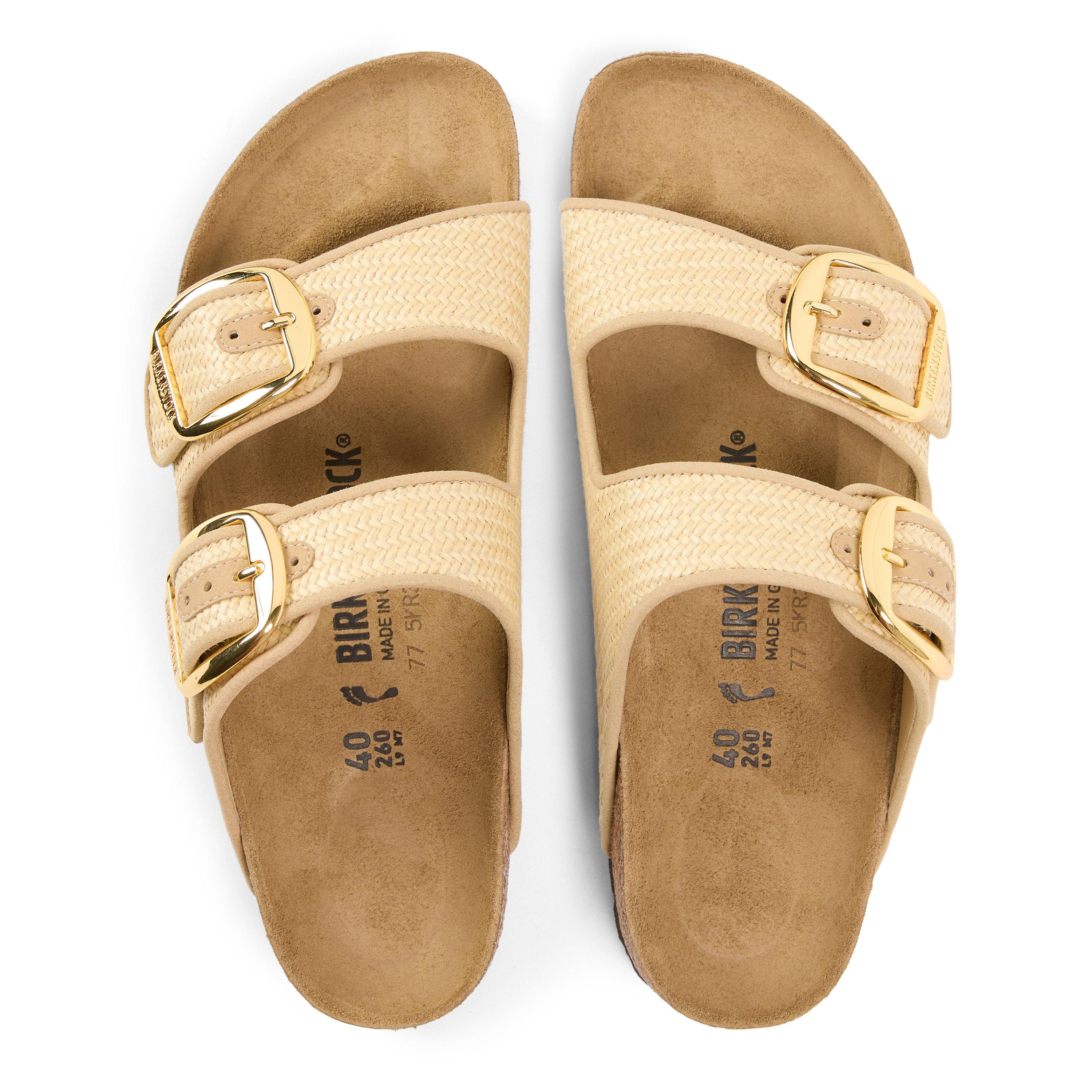 Natural - Birkenstock - Women's Arizona Big Buckle Textile Flat Sandals - 4
