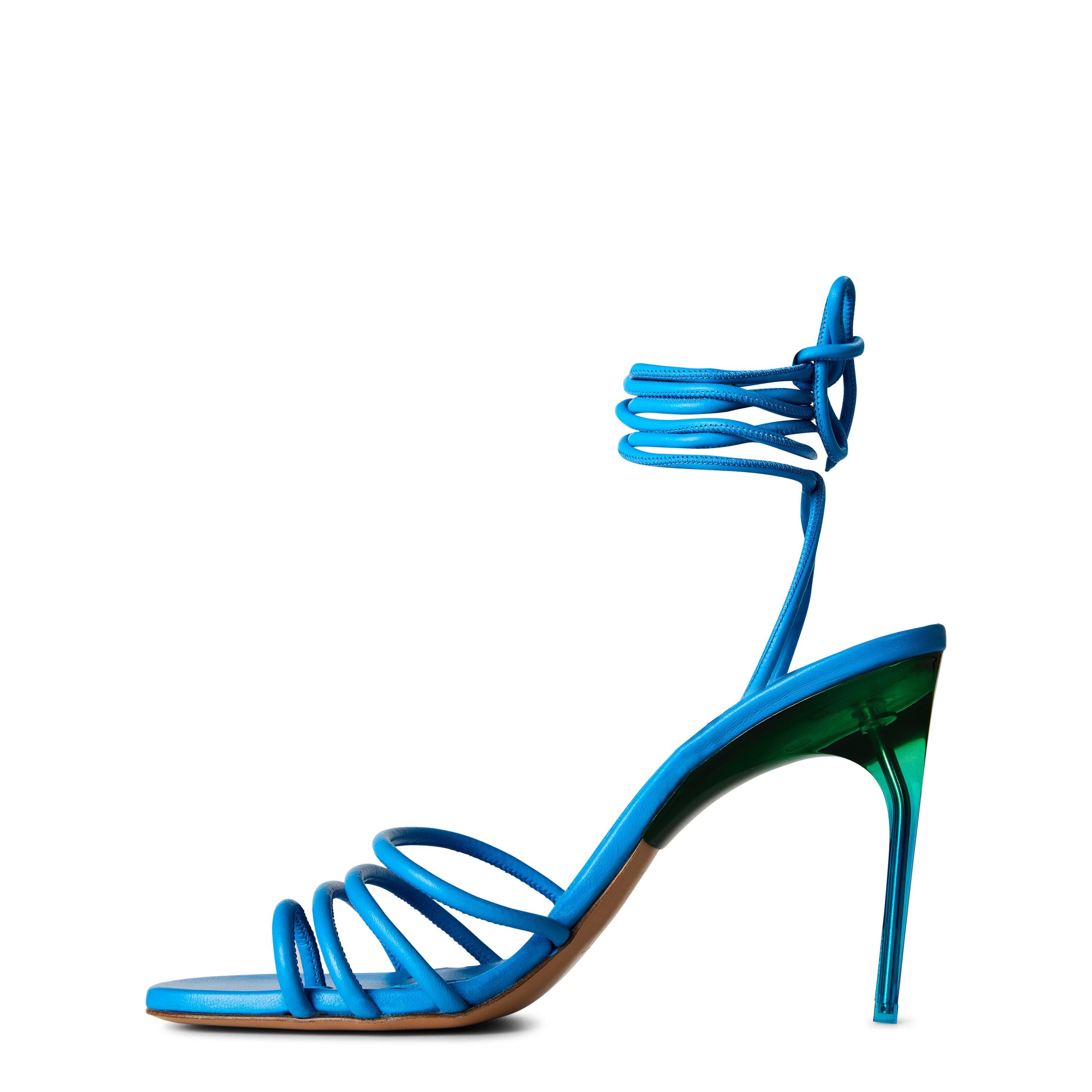 Blue/Green - Off White - Women's Ankle Strap Sandals - 2