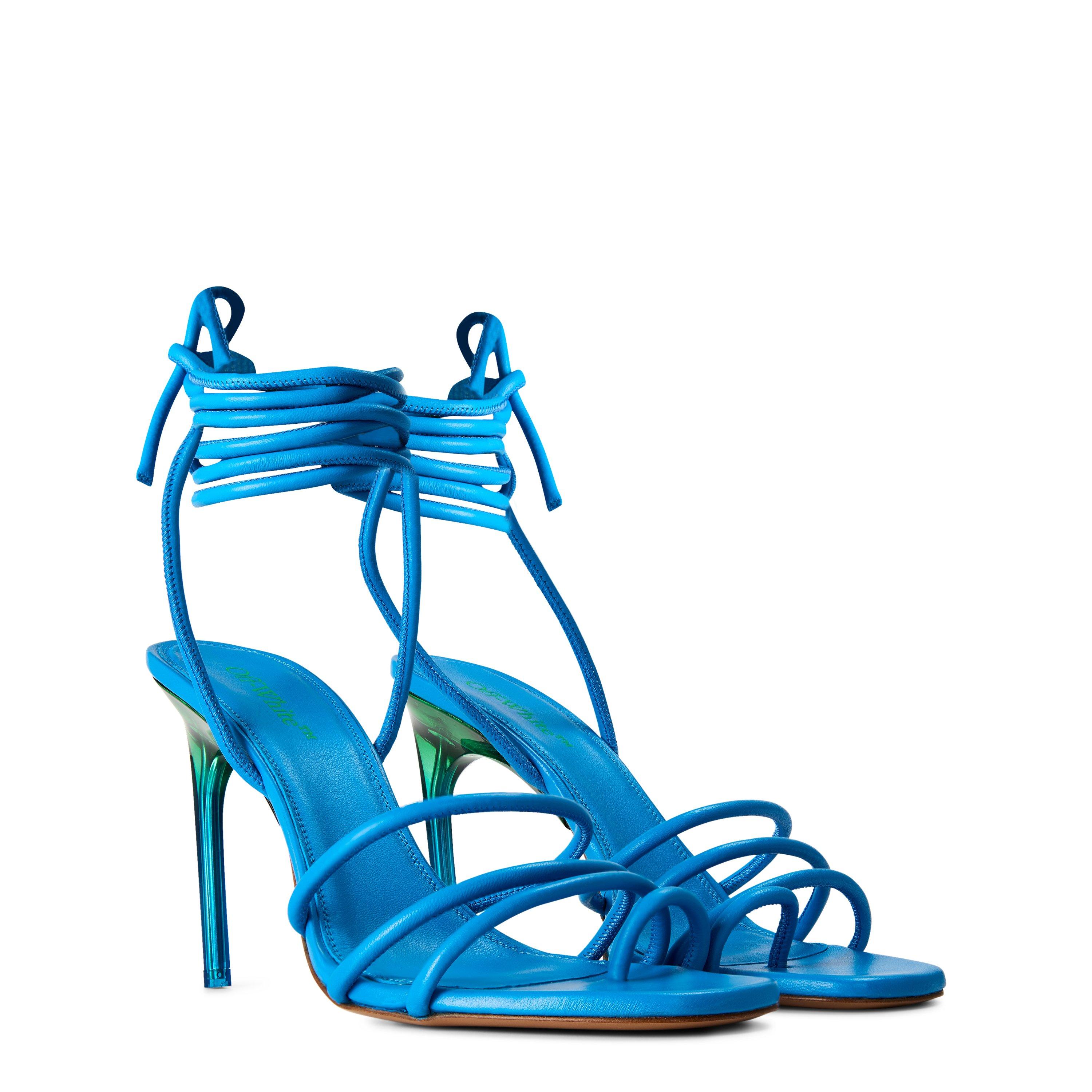 Blue/Green - Off White - Women's Ankle Strap Sandals - 3