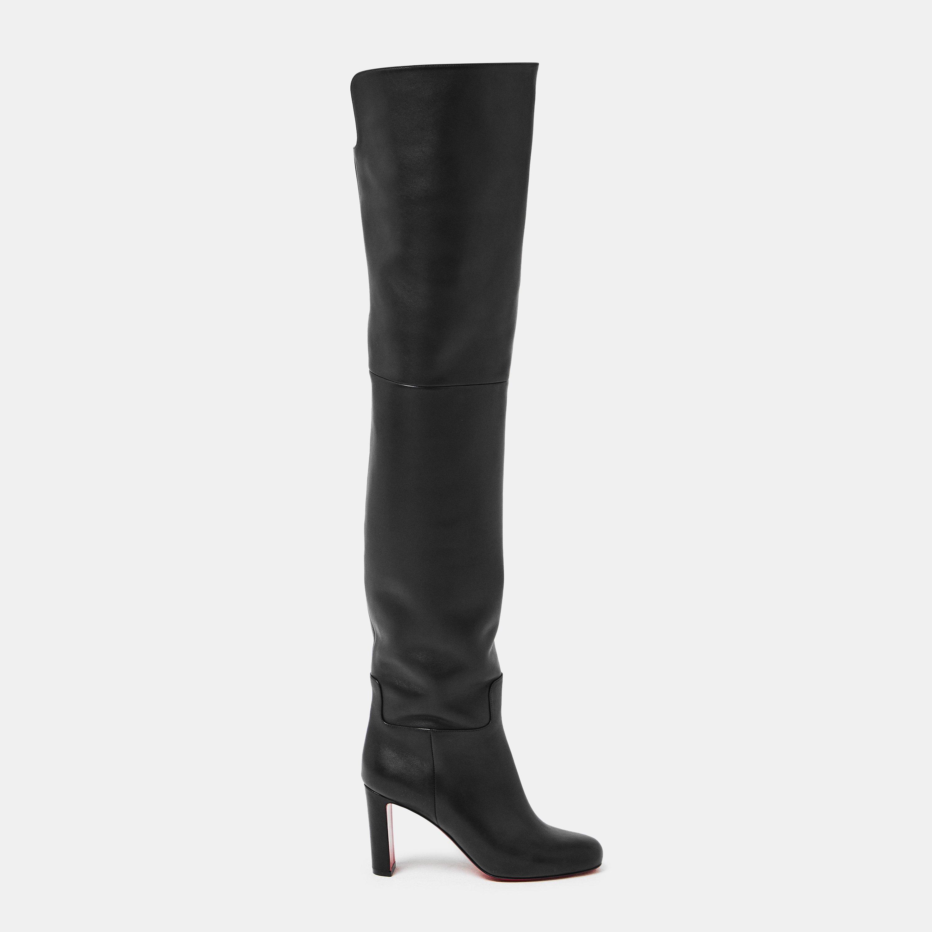 Café - Christian Louboutin - Women's Red Sole Over the Knee Boots - 1