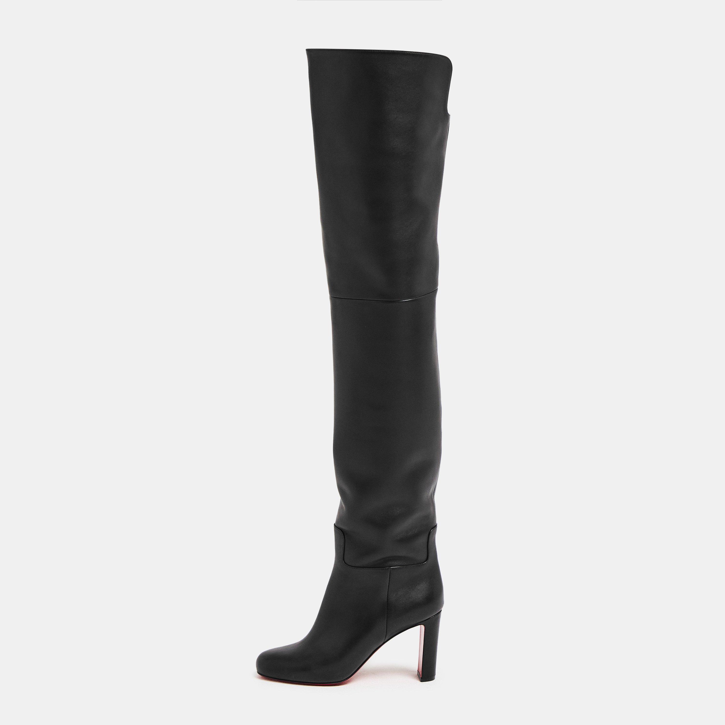 Café - Christian Louboutin - Women's Over the Knee Boots - 2