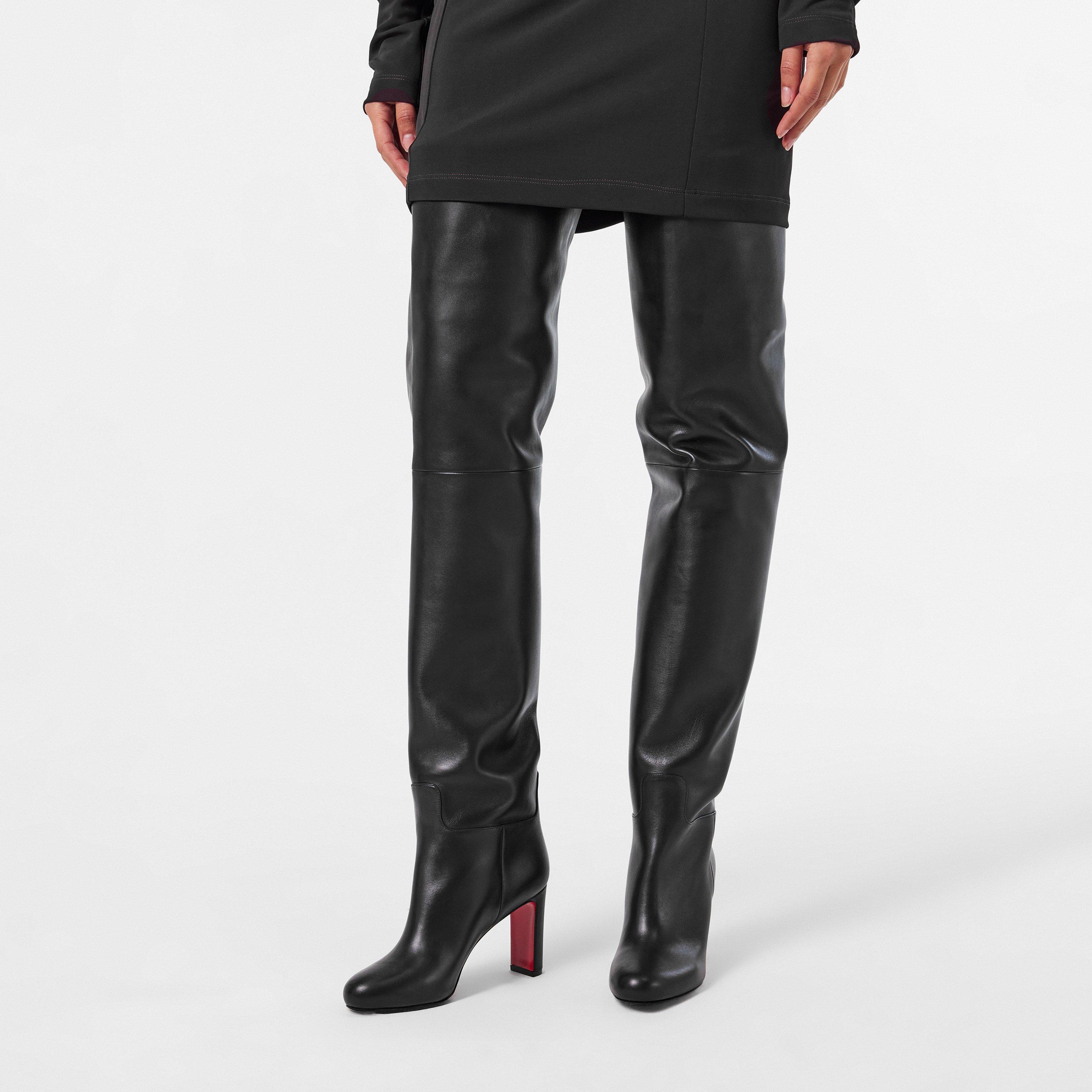 Café - Christian Louboutin - Women's Over the Knee Boots - 3