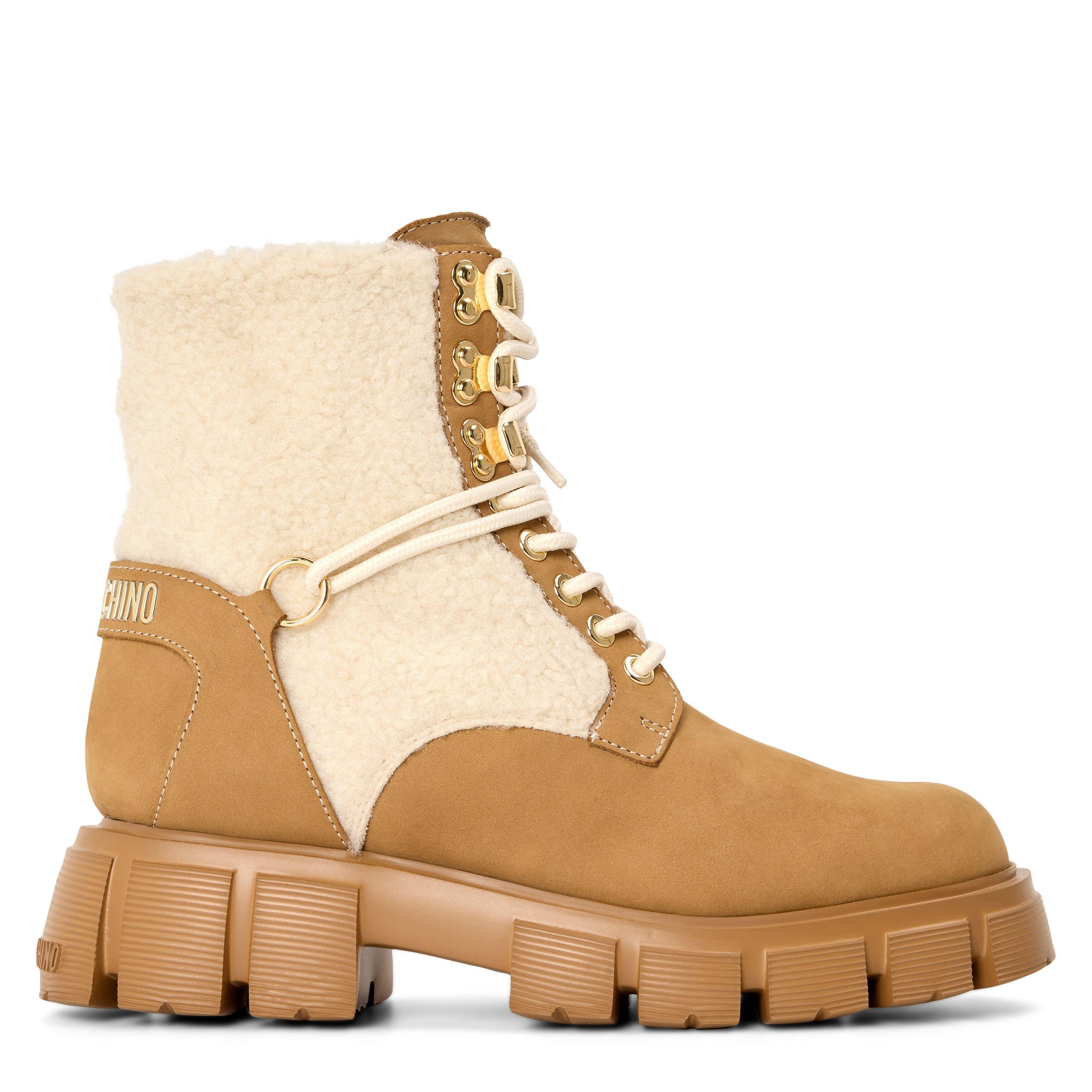 Natural/Hide - Love Moschino - Women's Teddy Hiker Boots - 1