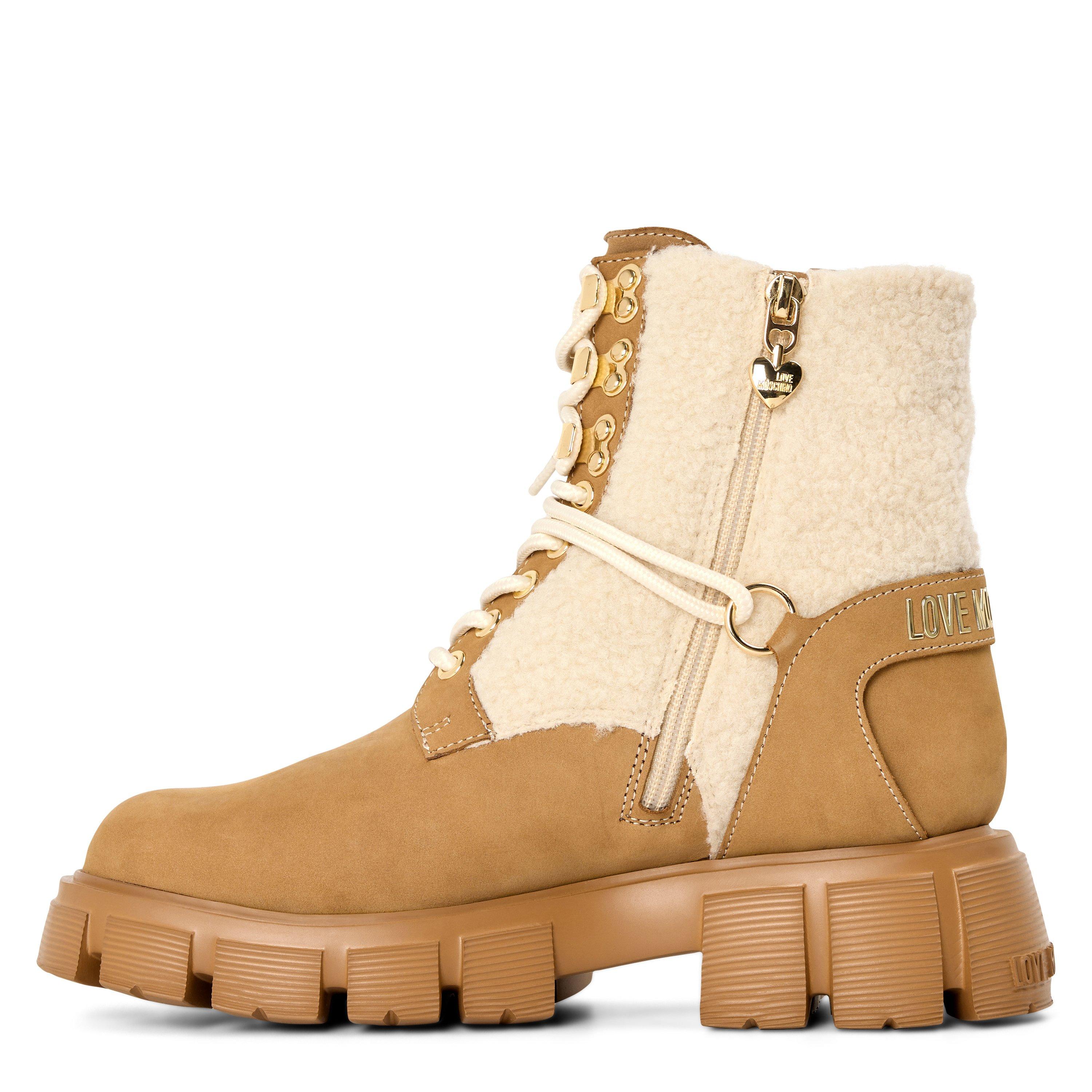 Natural/Hide - Love Moschino - Women's Teddy Hiker Boots - 2
