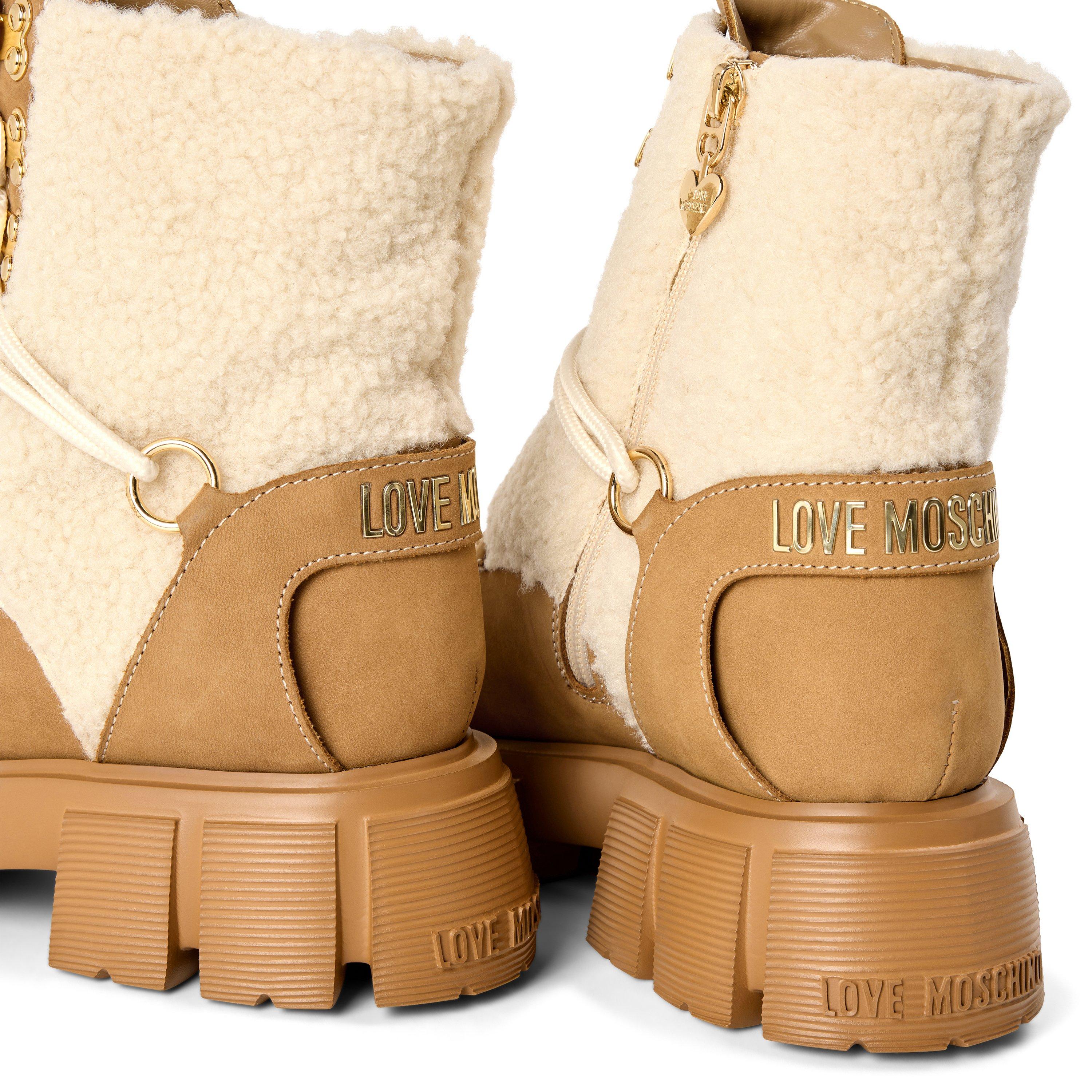 Natural/Hide - Love Moschino - Women's Teddy Hiker Boots - 3