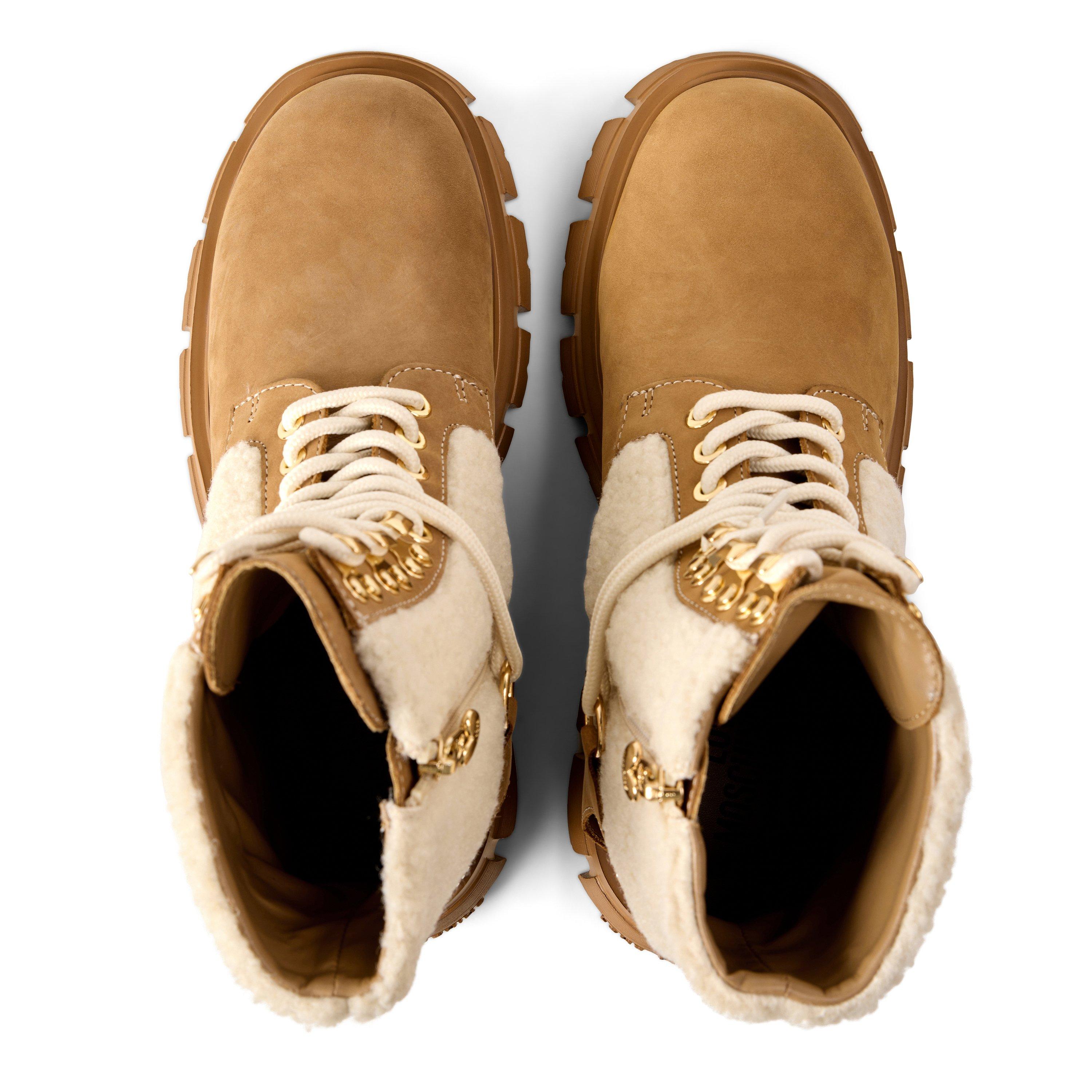 Natural/Hide - Love Moschino - Women's Teddy Hiker Boots - 4
