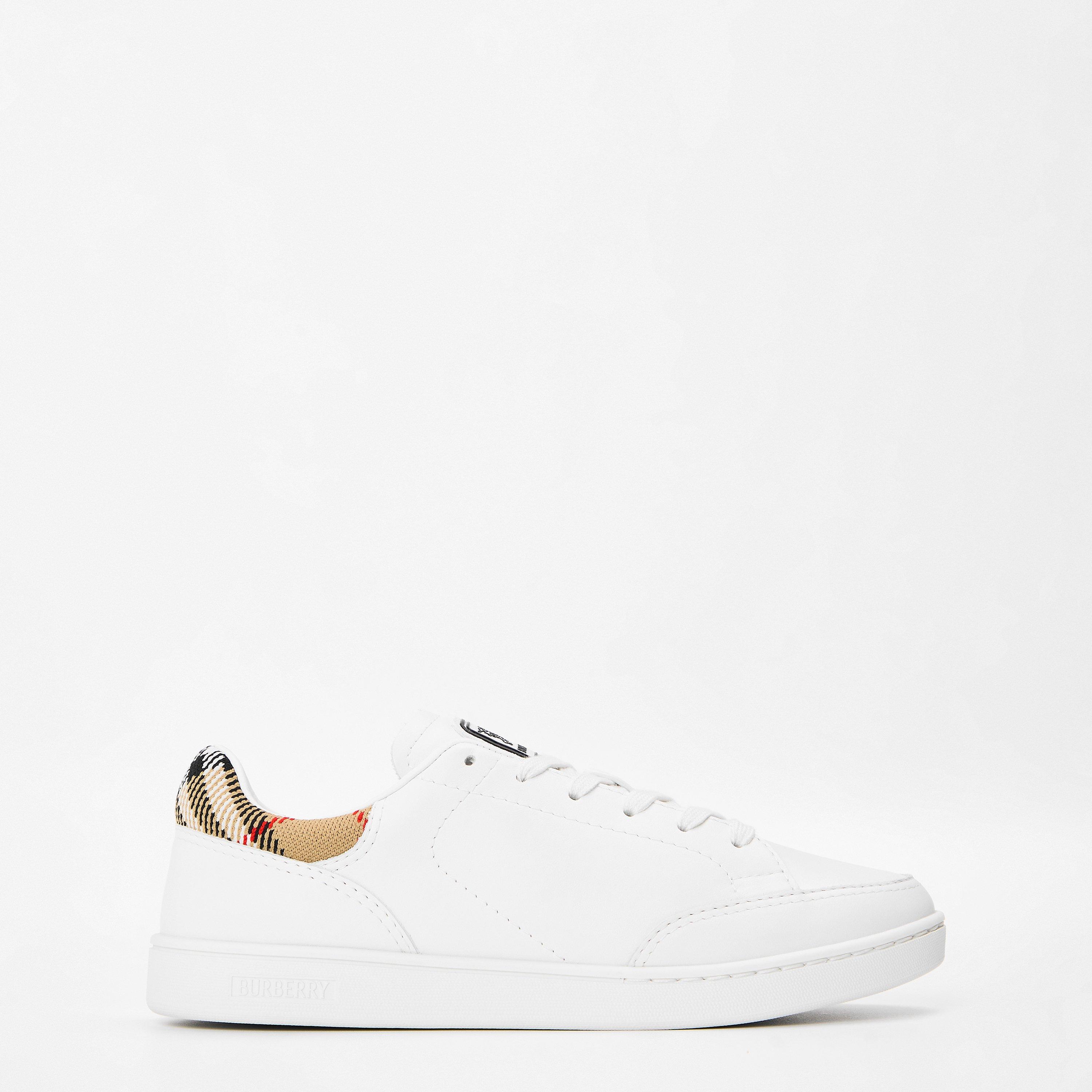 Burberry Women's Burb LF Set Court Trainers - White/Sand - Size 4 (37)