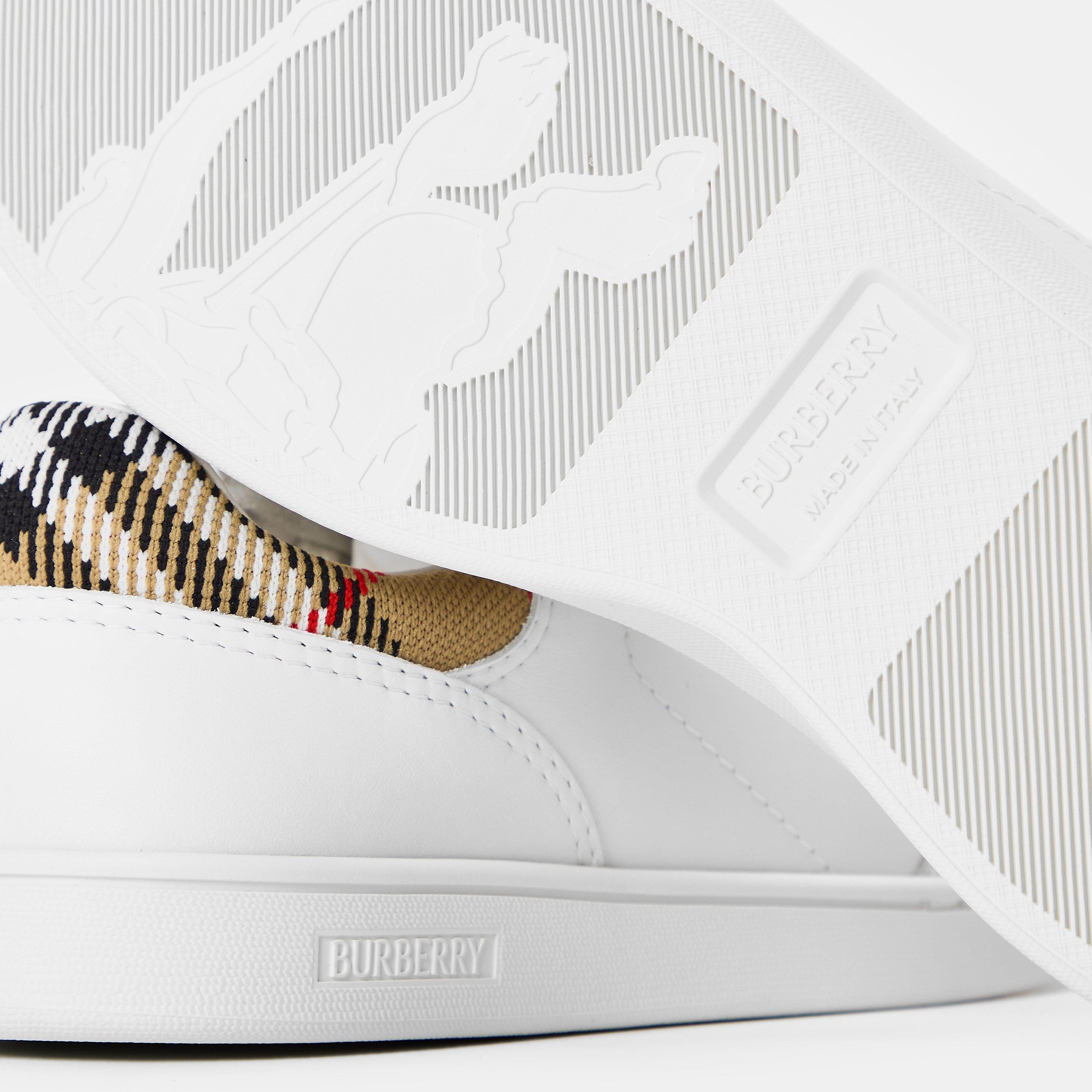 White/Sand - Burberry - Women's Burb LF Set Court Trainers - 4