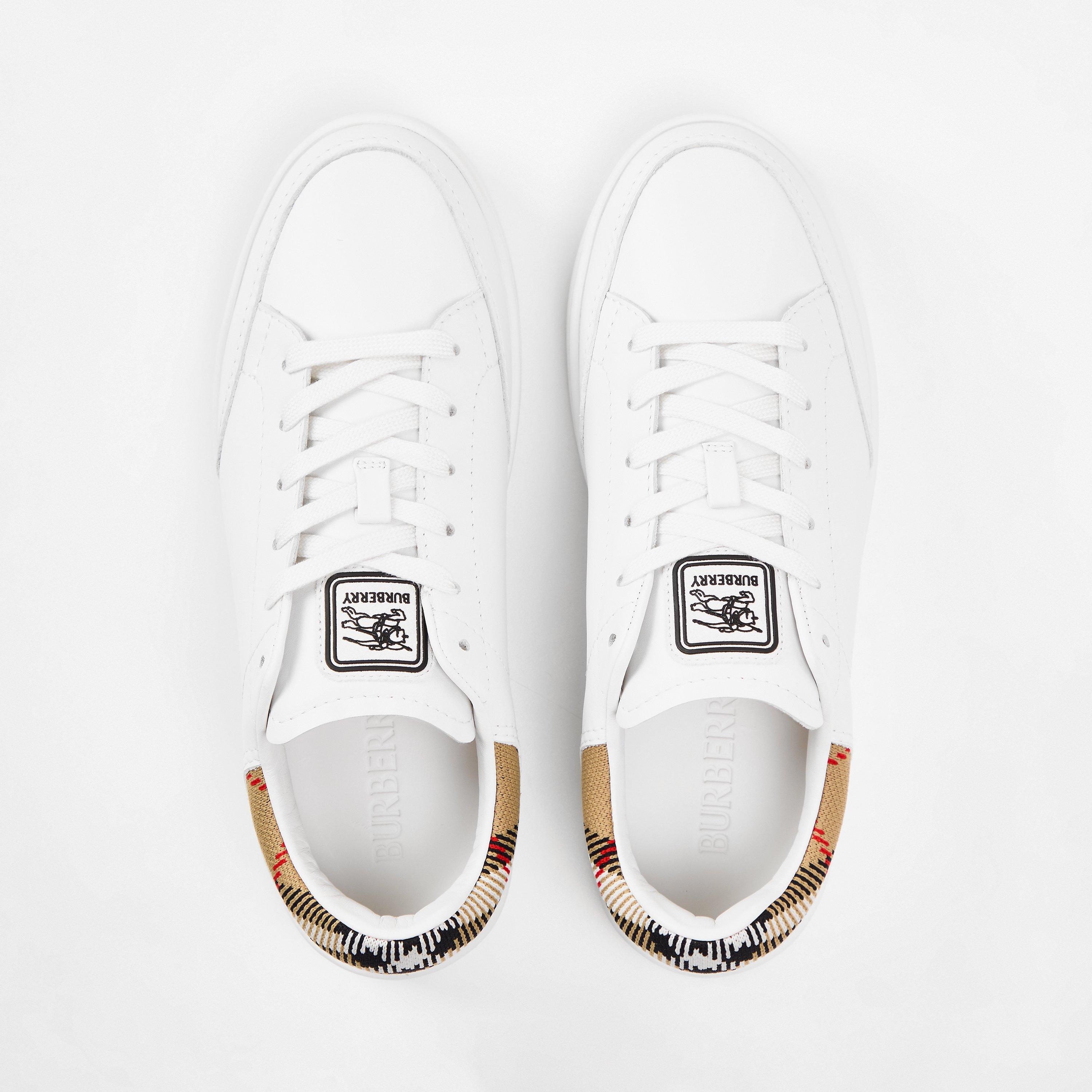 White/Sand - Burberry - Women's Burb LF Set Court Trainers - 5