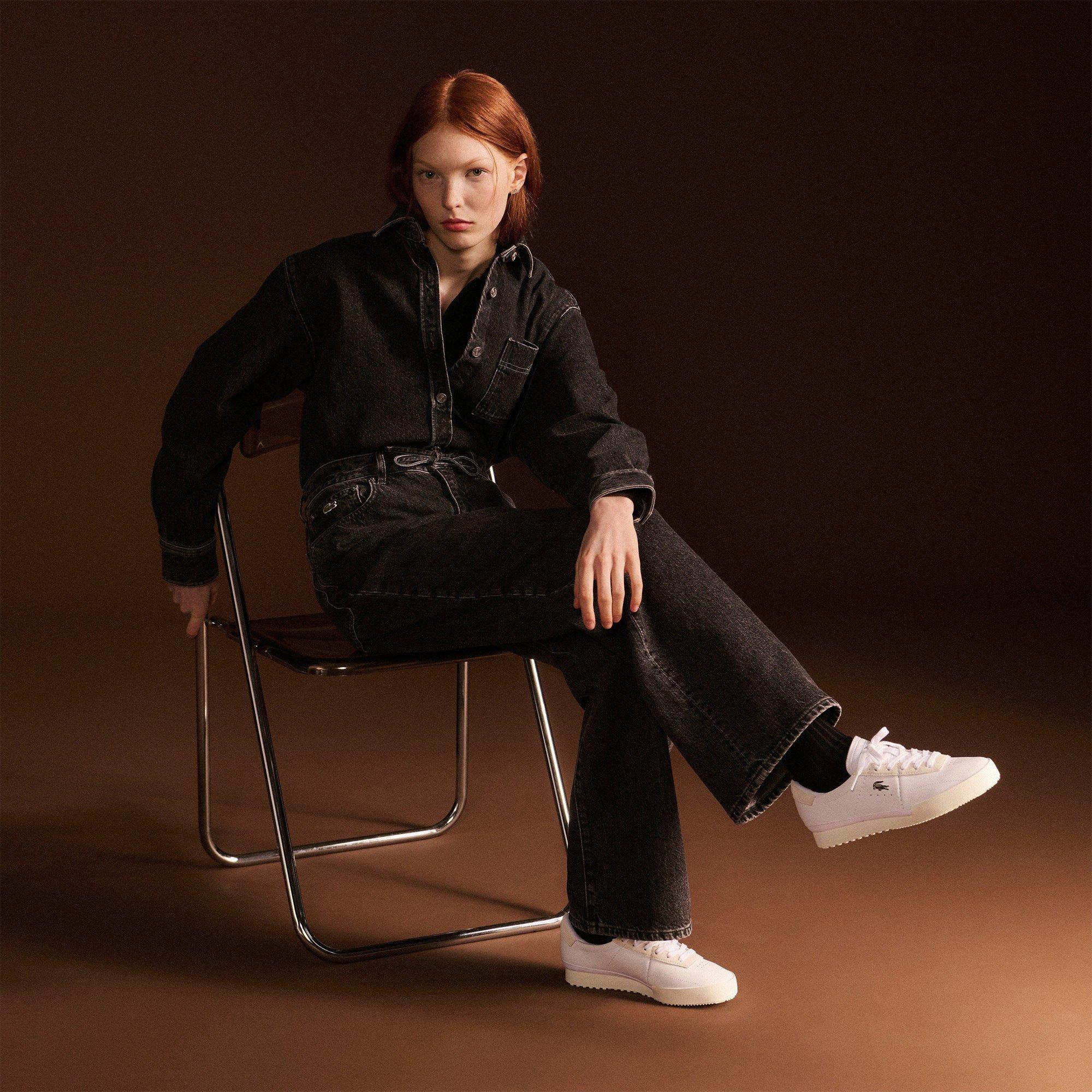 WHT/OFF WHT - Lacoste - Womens Aura Leather Sneakers - 8