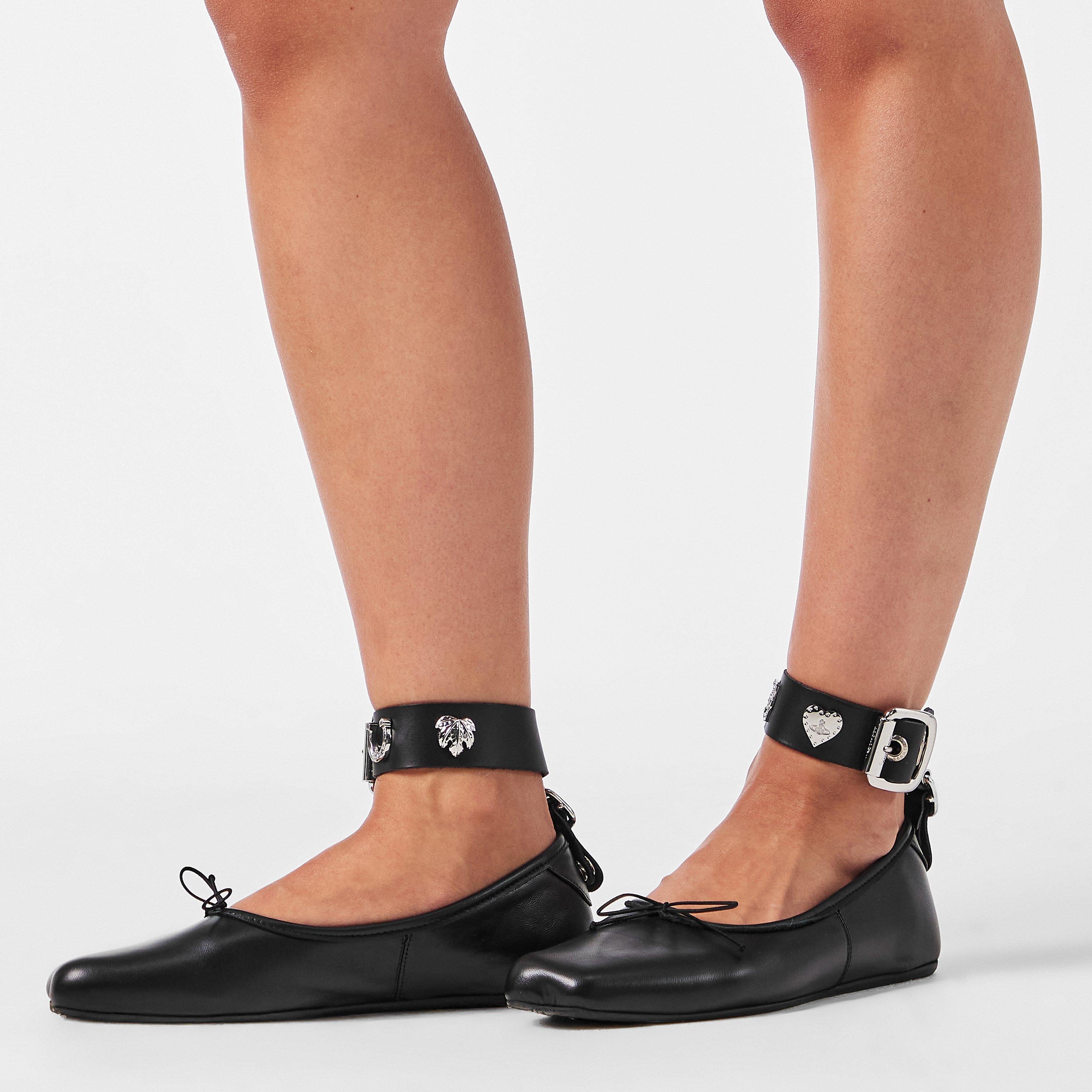 Blk Nappa Lthr - Vivienne Westwood - Women's Ballet Pumps Shoes - 3