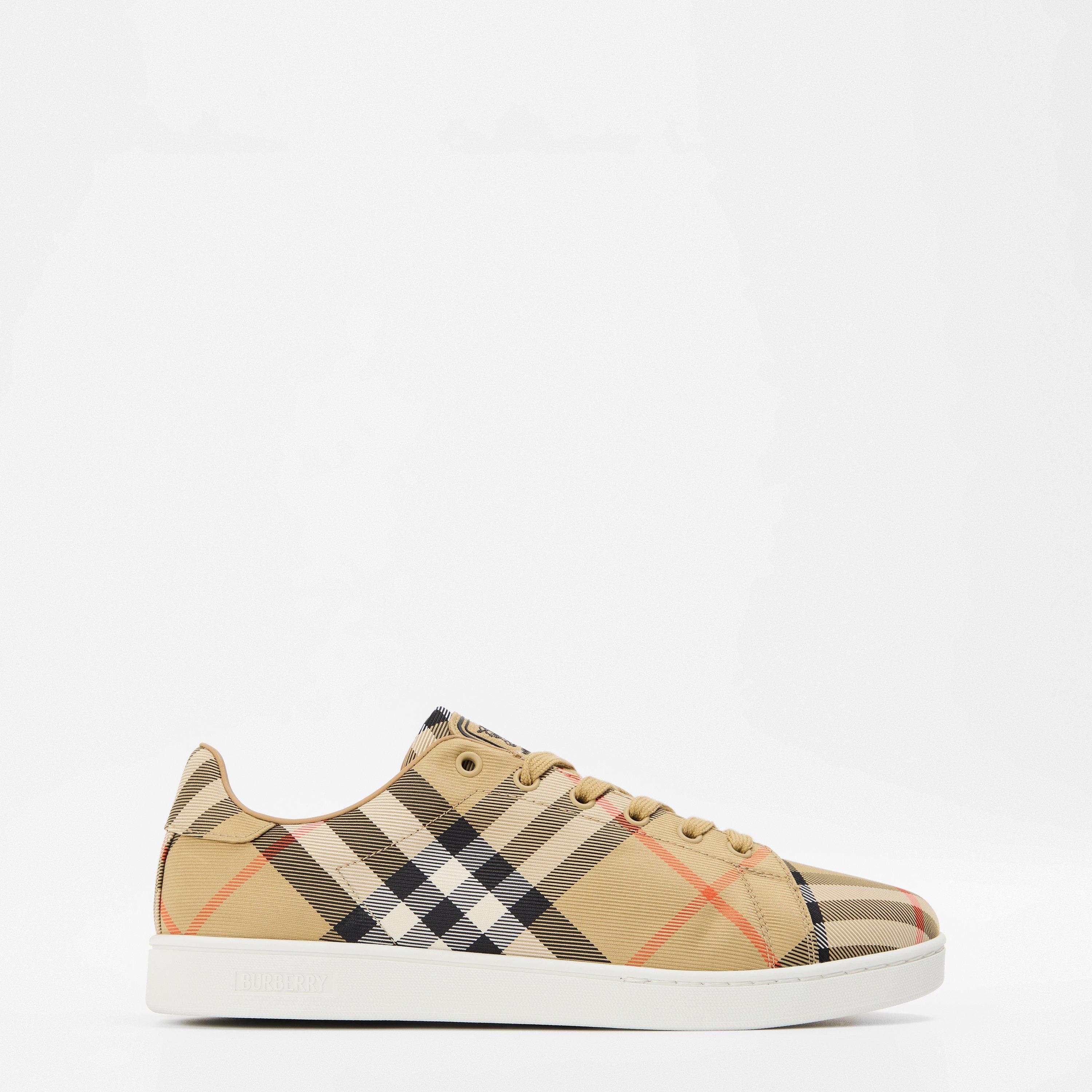 Burberry Women's Burb LF Set Check Court Trainers - Sand IP Check - Size 4 (37)