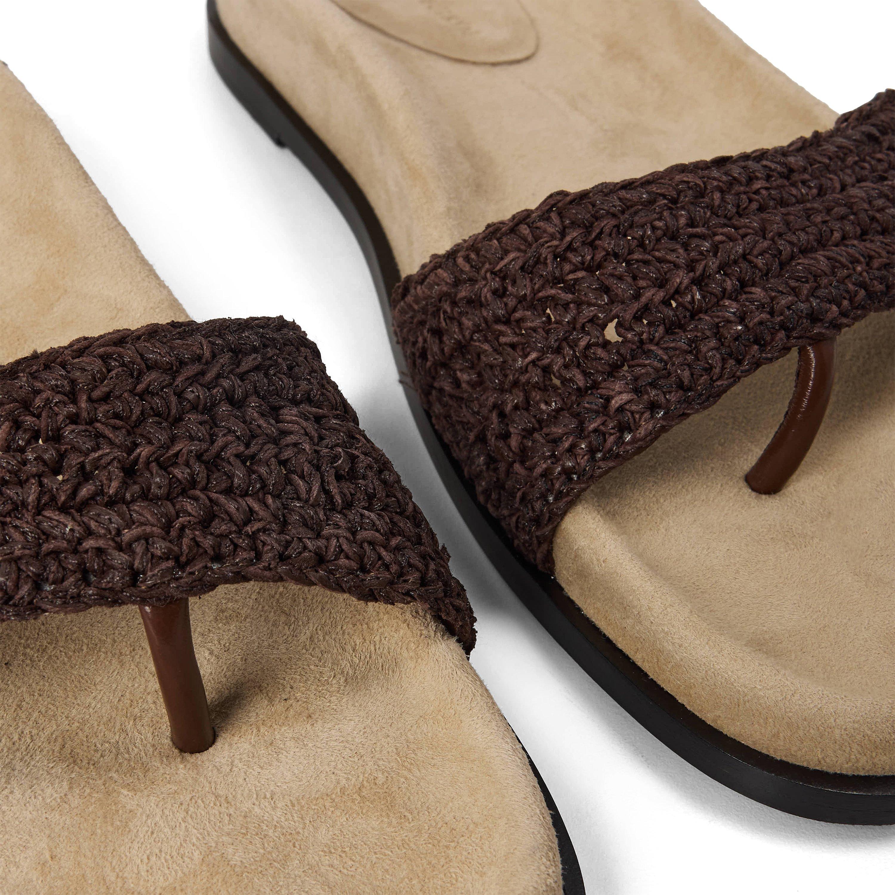 Brown - Magda Butrym - Women's Crochet Strap Flat Sandals - 3