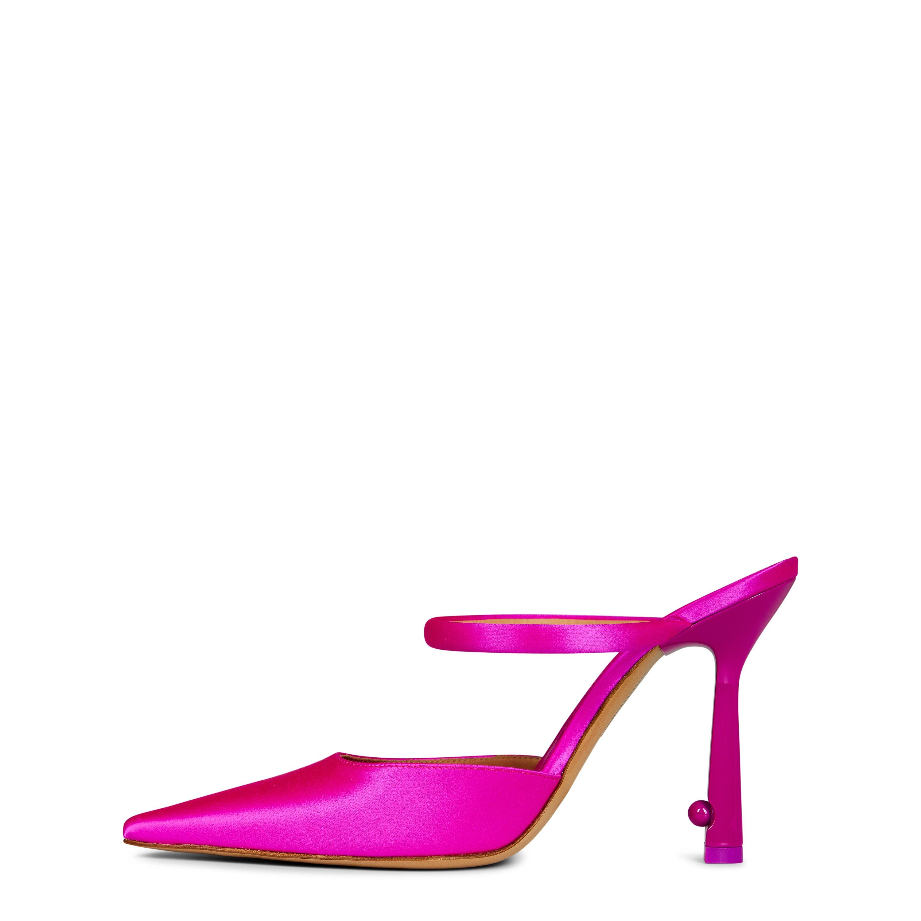 Fuchsia - Off White - Women's Pop Lollipop High Pointed Mules, High Pointed Design - 2