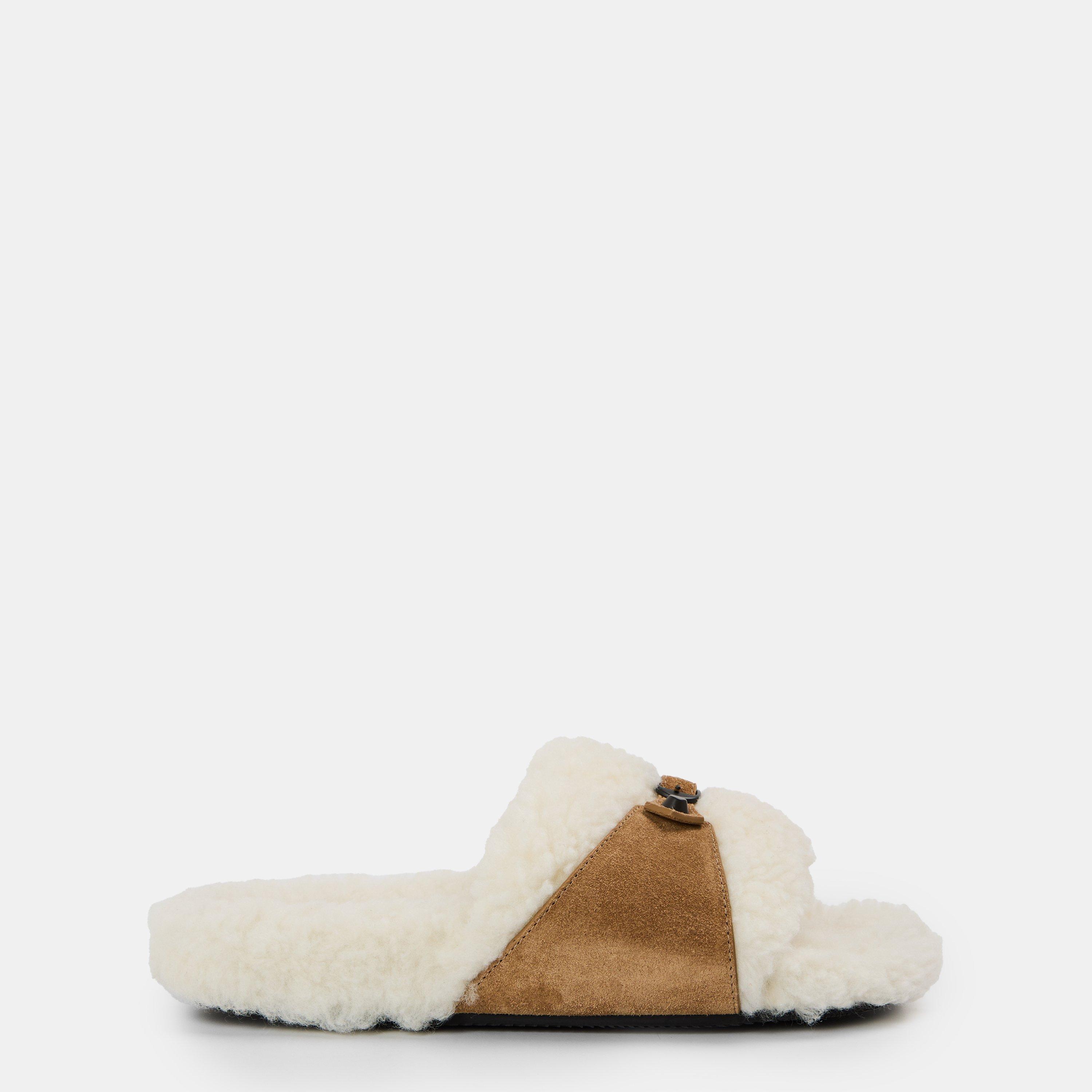 Balenciaga Women's Bal Alaska Slider Slippers - Off White/Camel - 6 (39)