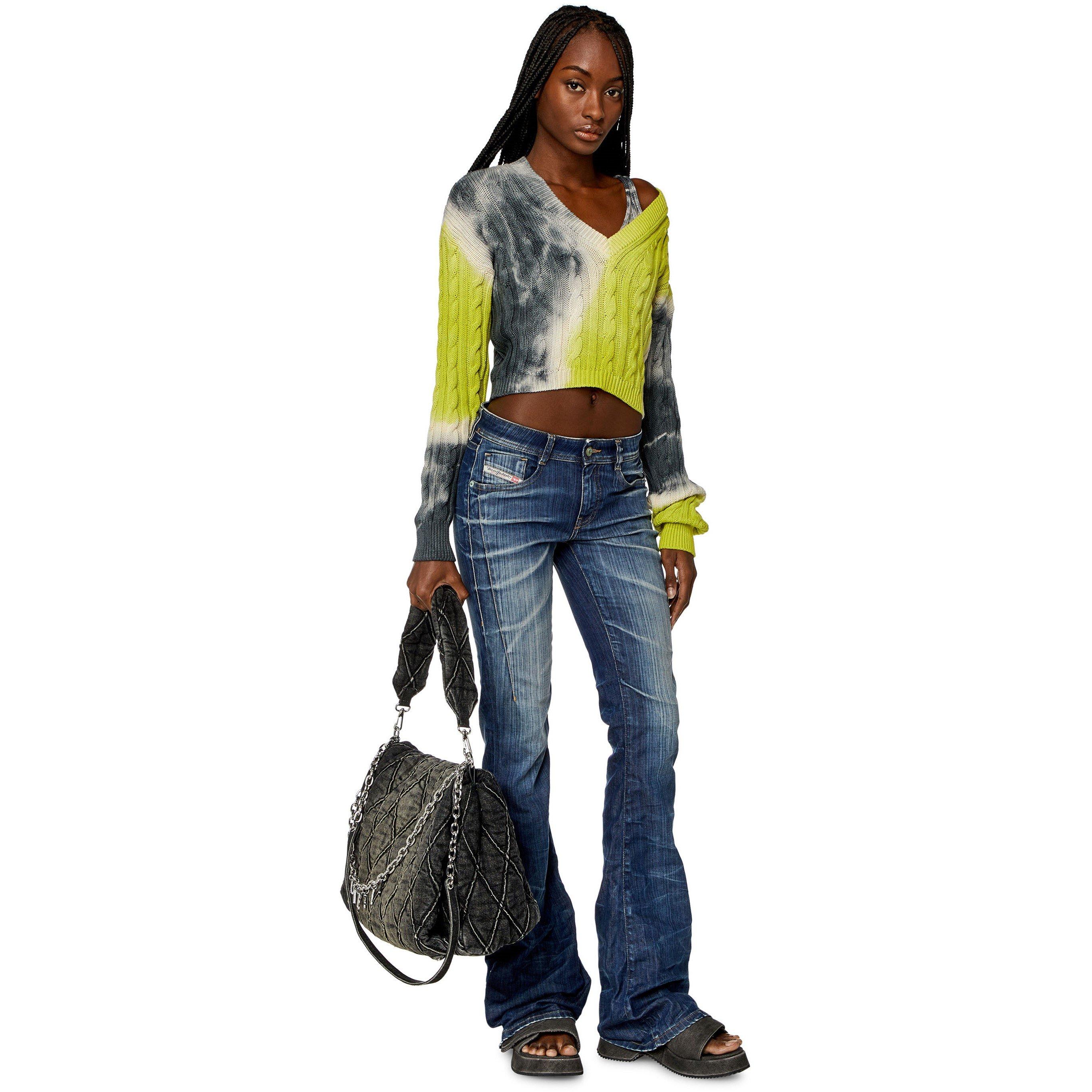 Black Denim - Diesel - Women's Denim Slide Flat Sandals - 2