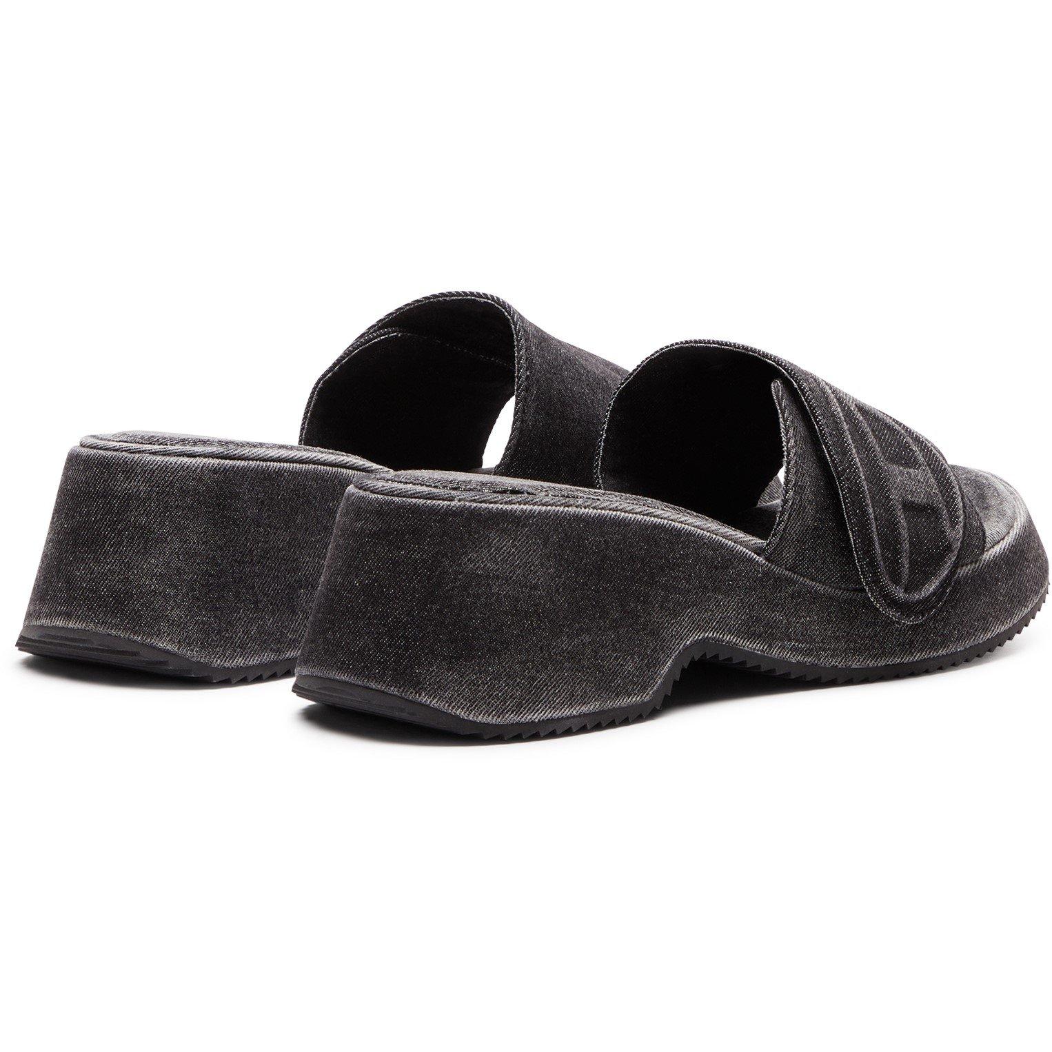 Black Denim - Diesel - Women's Denim Slide Flat Sandals - 5