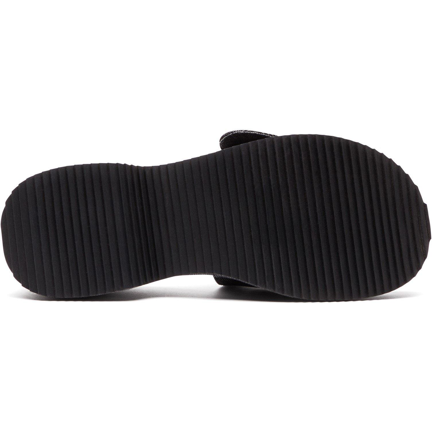 Black Denim - Diesel - Women's Denim Slide Flat Sandals - 6