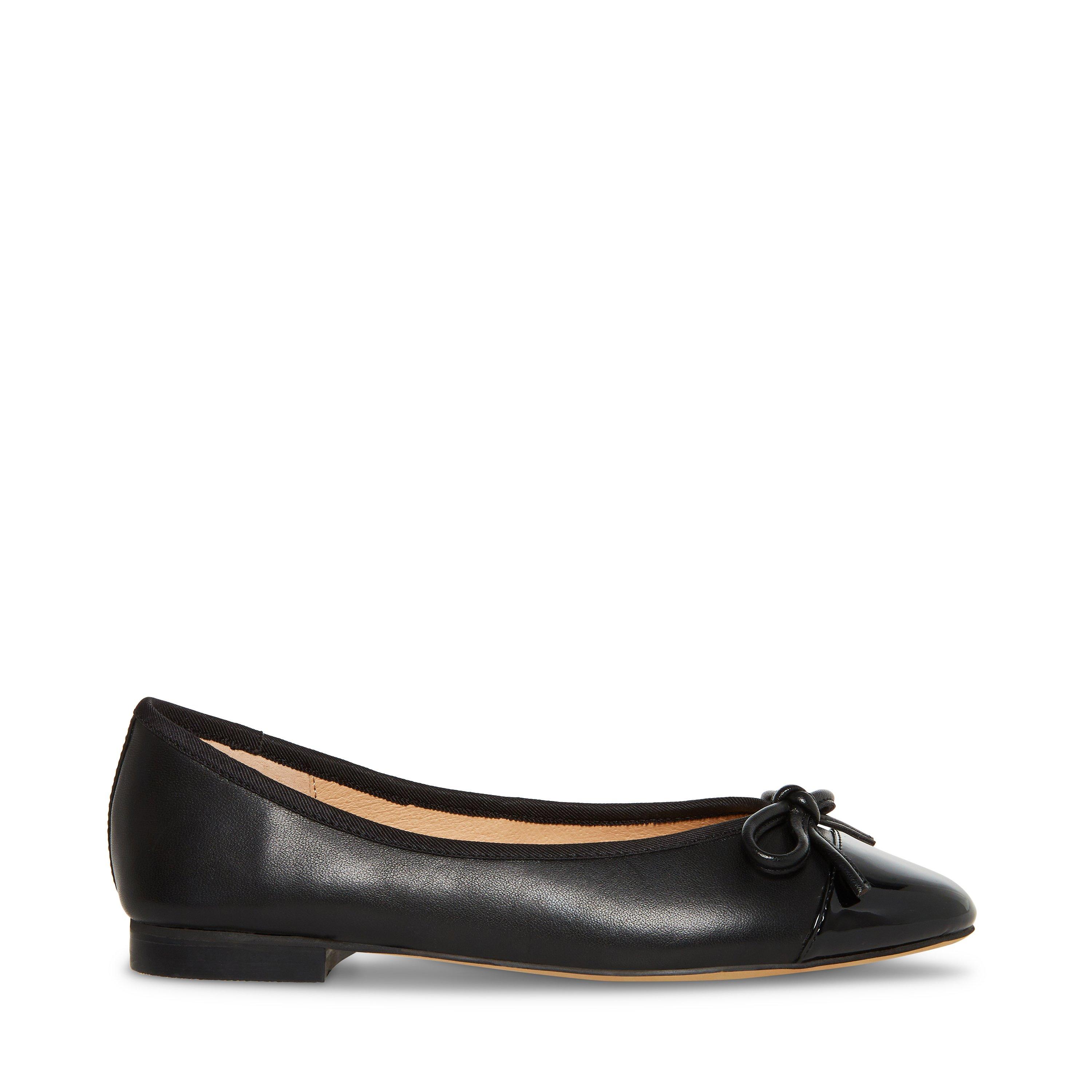 Black Leather - Steve Madden - Ellison Bow Ballet Flats - 1