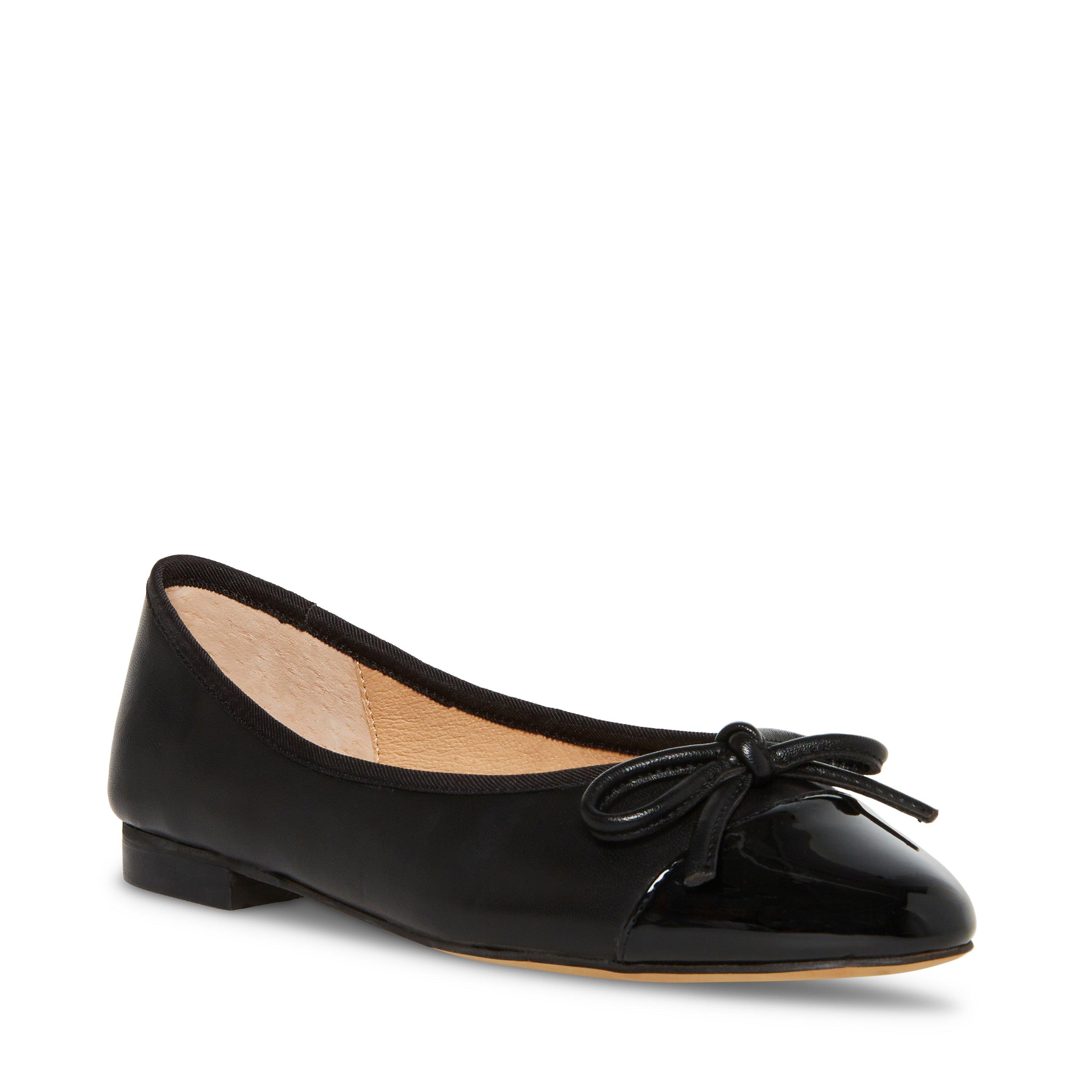 Black Leather - Steve Madden - Ellison Bow Ballet Flats - 2