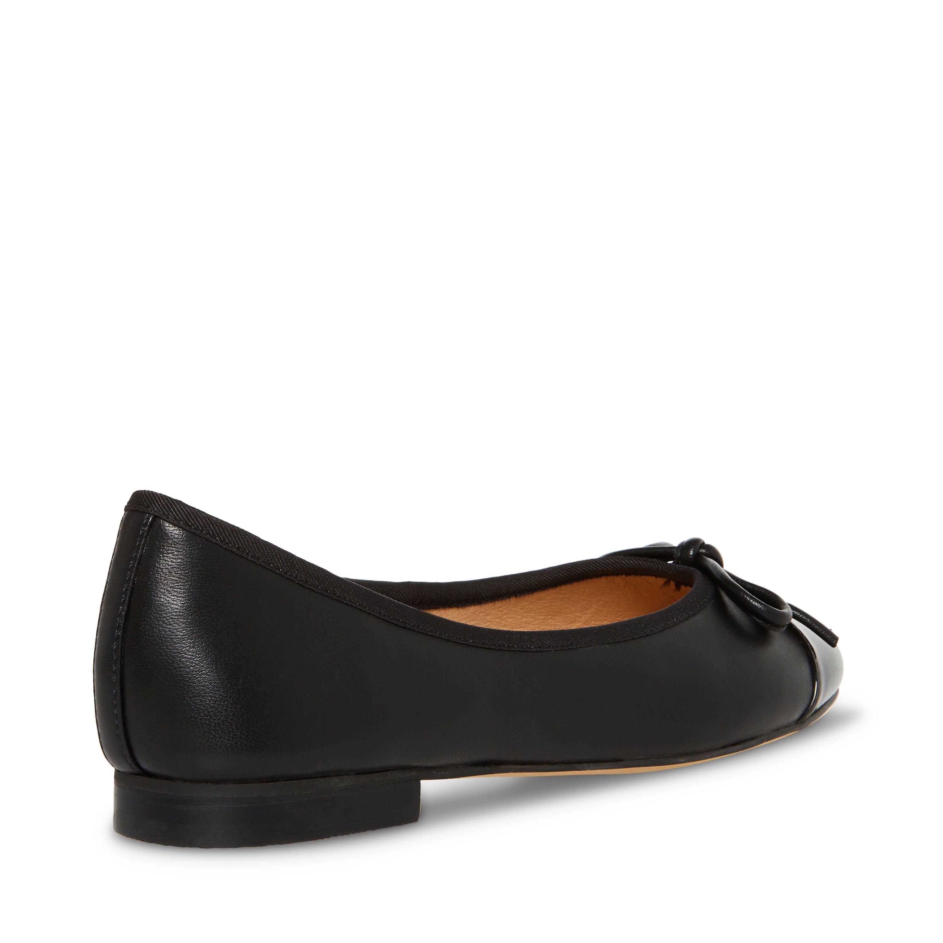 Black Leather - Steve Madden - Ellison Bow Ballet Flats - 3