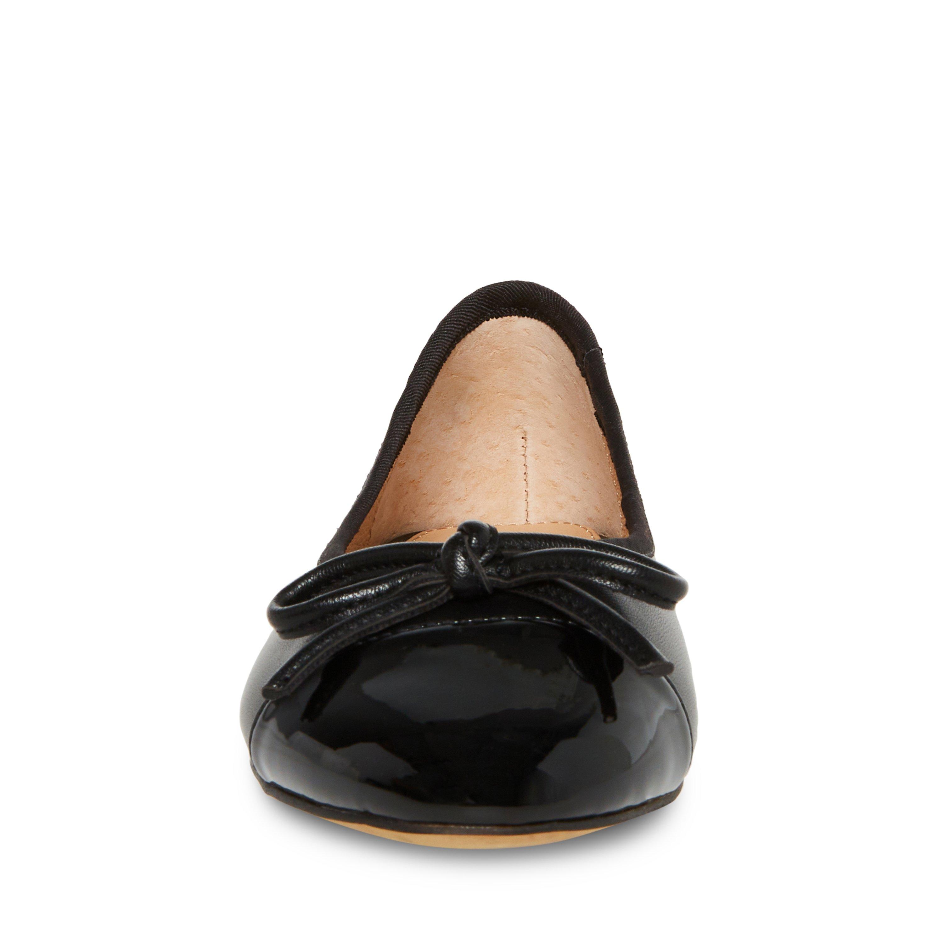 Black Leather - Steve Madden - Ellison Bow Ballet Flats - 4