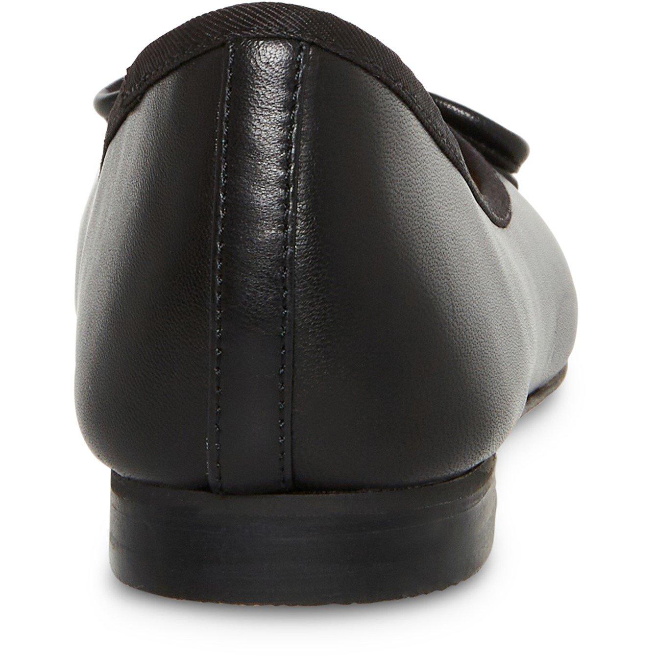 Black Leather - Steve Madden - Ellison Bow Ballet Flats - 5