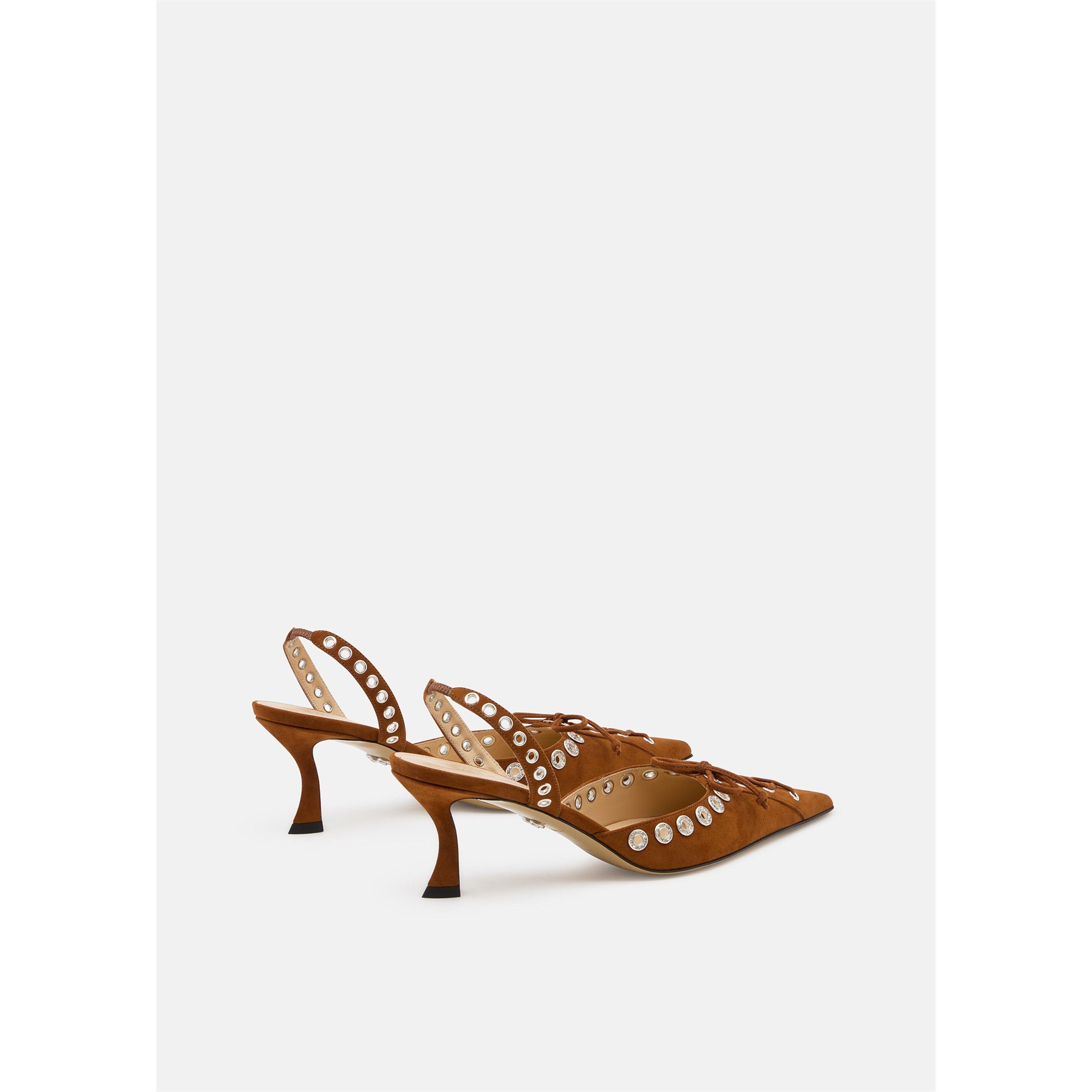 Light Brown - Mach and Mach - Women's Corset Slingbacks - 4