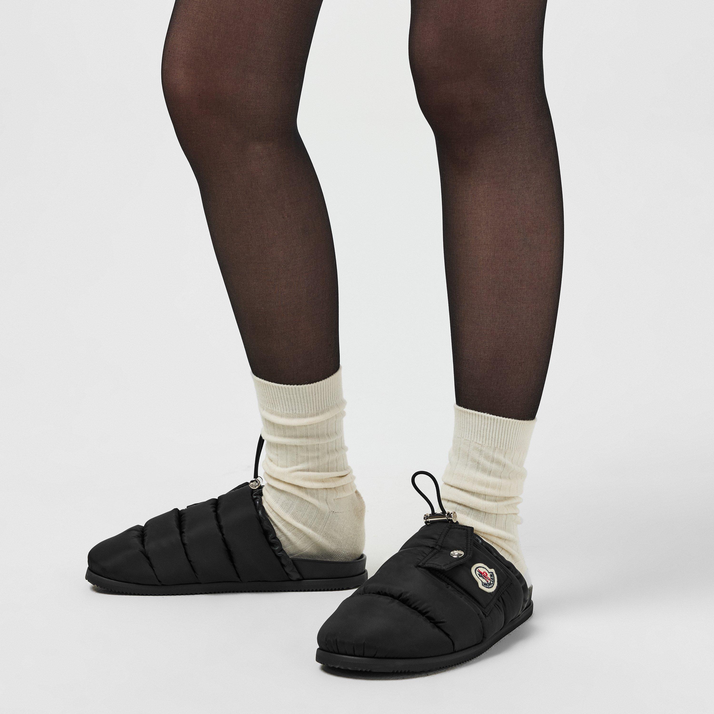 Black 999 - Moncler - Mon Pocket Padded Leather Mules - 2