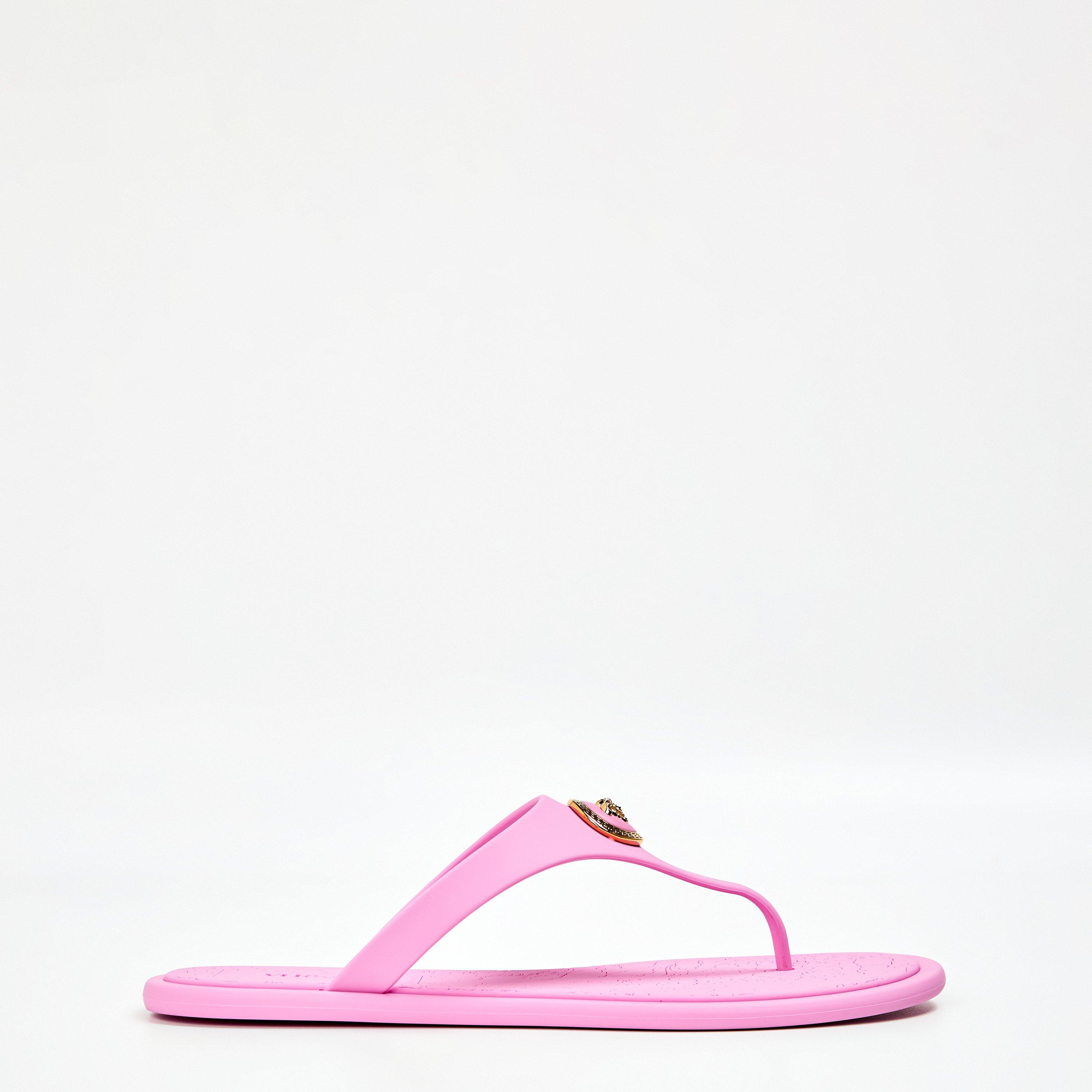Guava Gold - Versace - Alia Rubber Flat Sandals - 1
