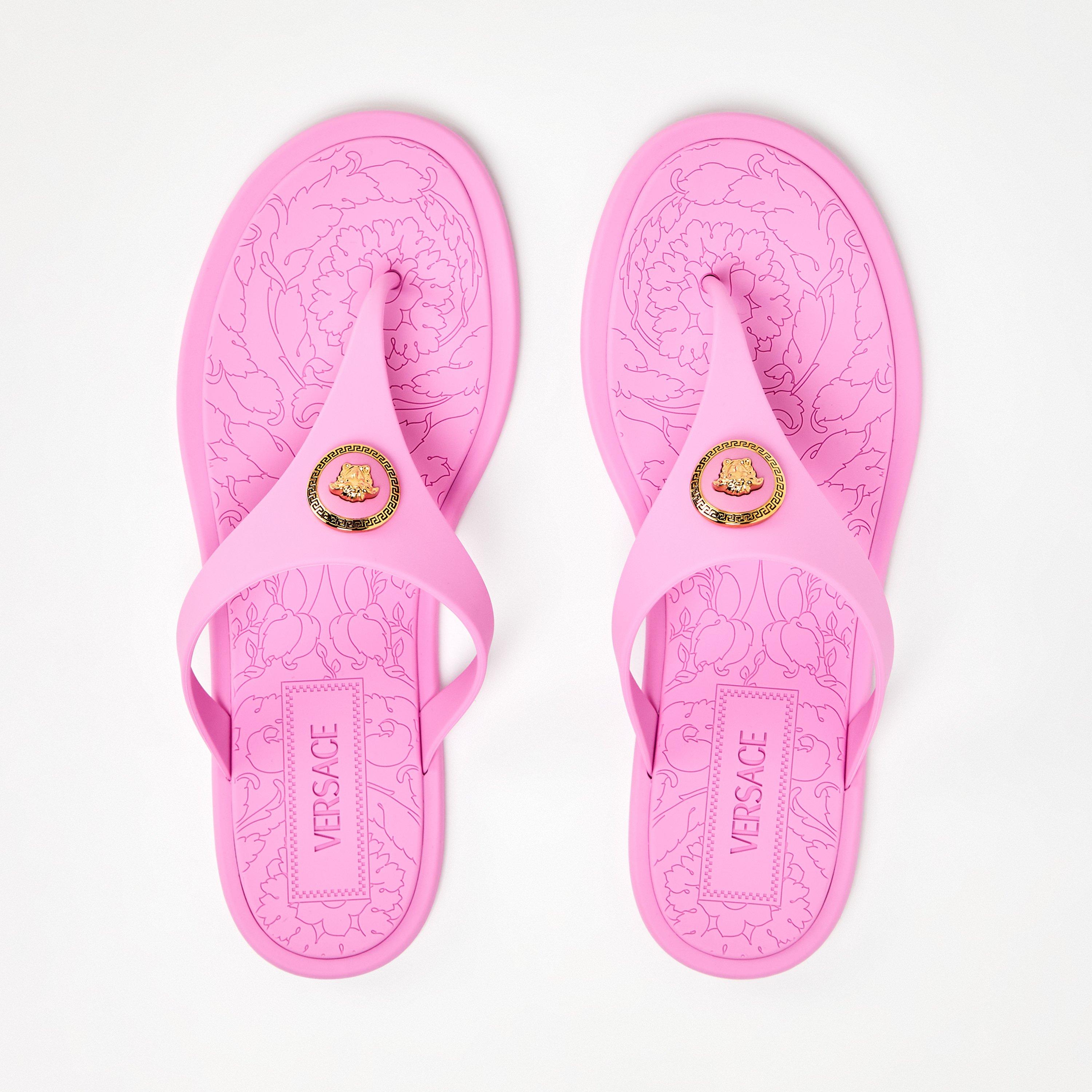 Guava Gold - Versace - Alia Rubber Flat Sandals - 5