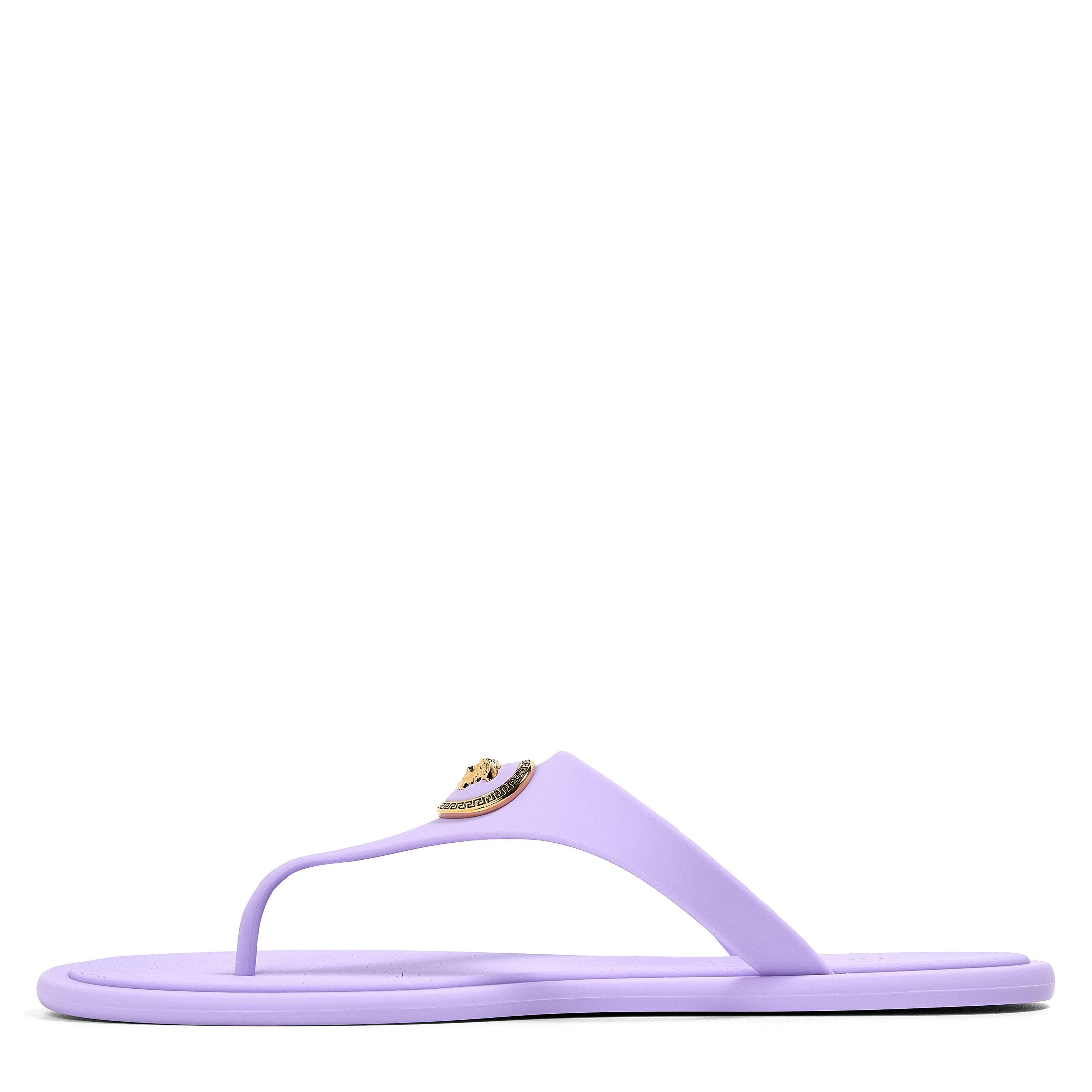 Lilac - Versace - Alia Rubber Flat Sandals - 2