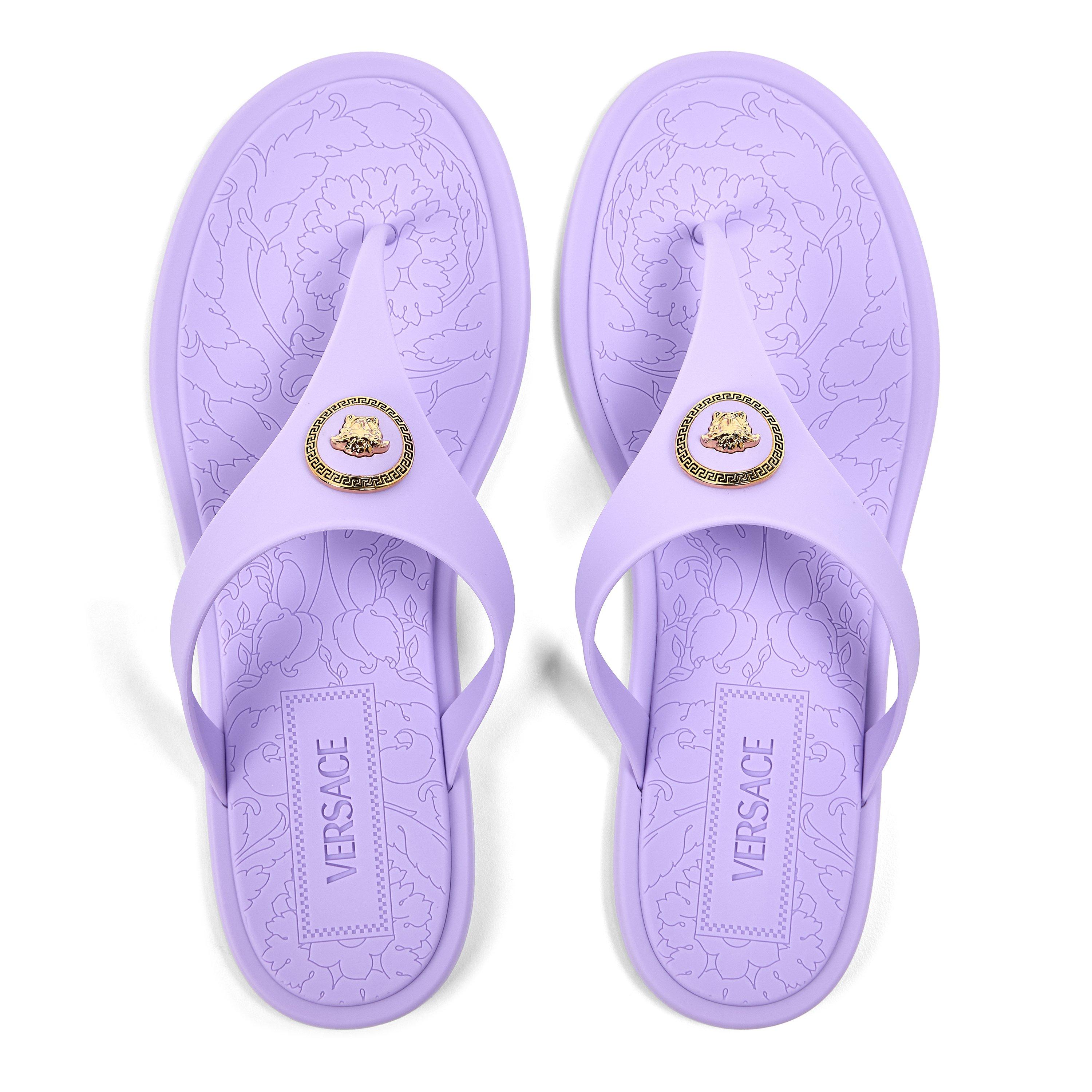 Lilac - Versace - Alia Rubber Flat Sandals - 5