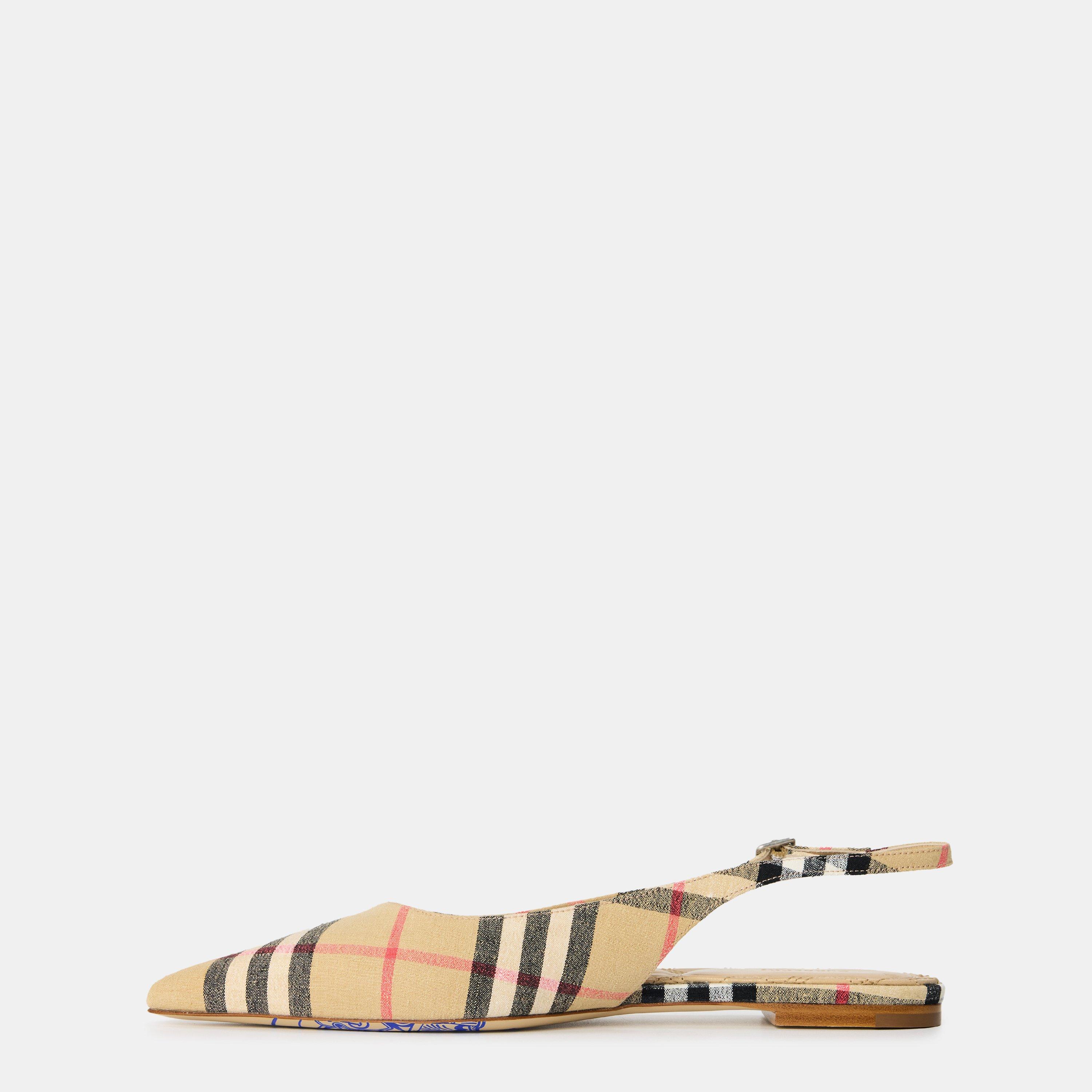 Sand Check - Burberry - Women's Burb Slingback - 2