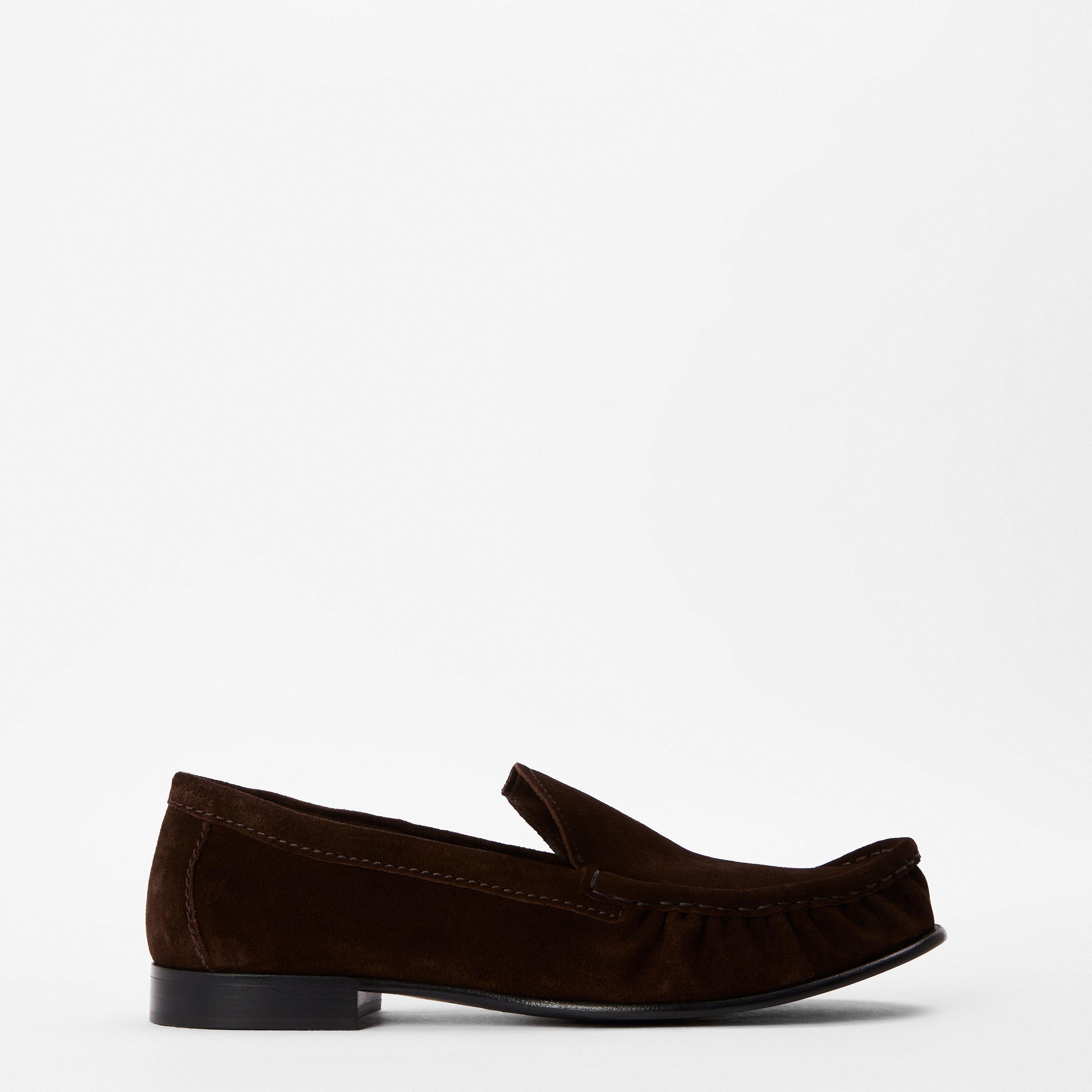 Moro Suede - Miu Miu - Women's Logo Slip-On Loafers - 1