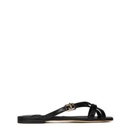 Jimmy Choo Jess Leather Crisscross Flat Sandals