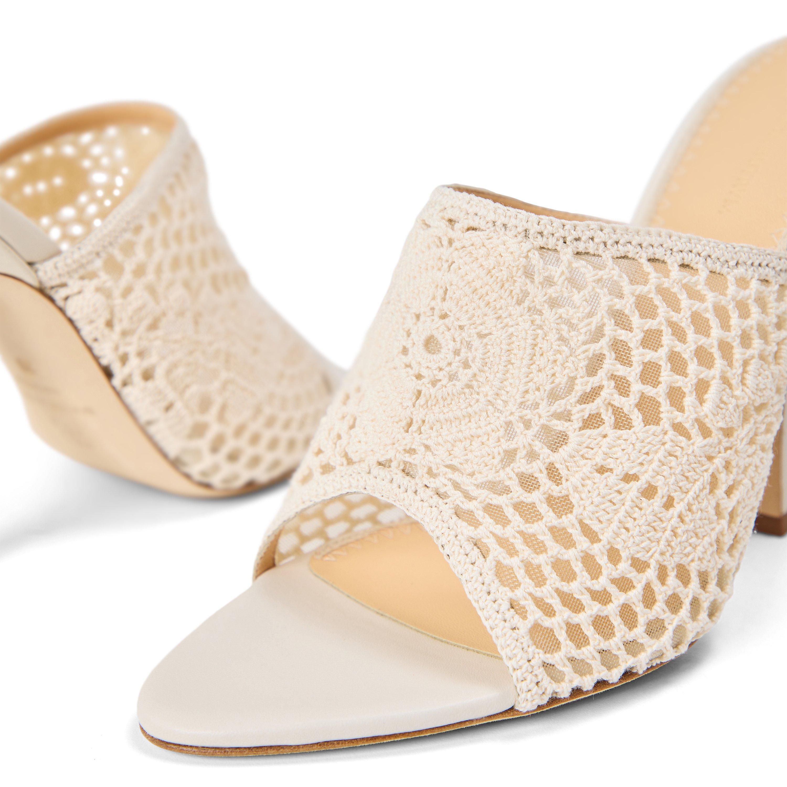 Cream - Magda Butrym - Women's Crochet Heeled Mules - 3