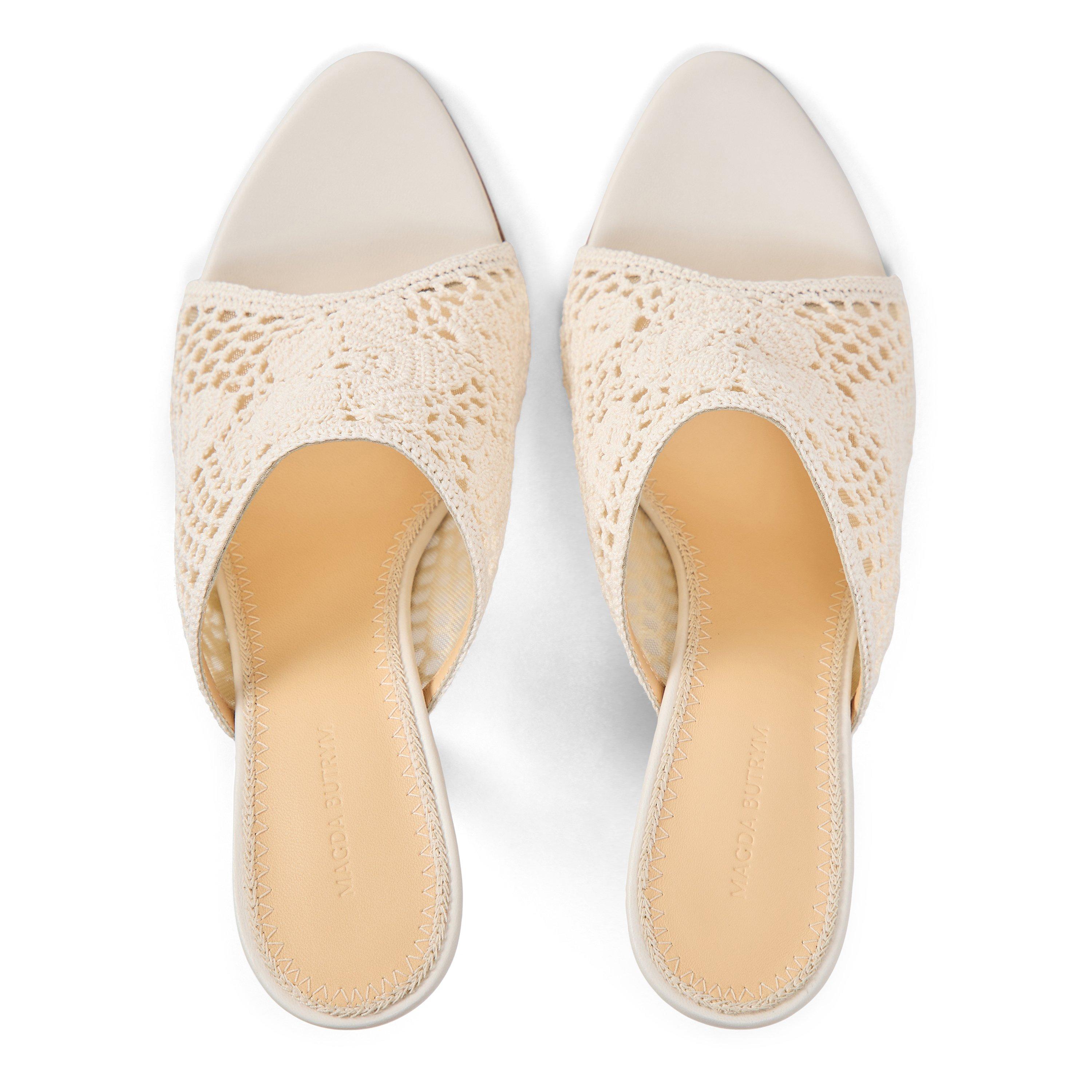Cream - Magda Butrym - Women's Crochet Heeled Mules - 4