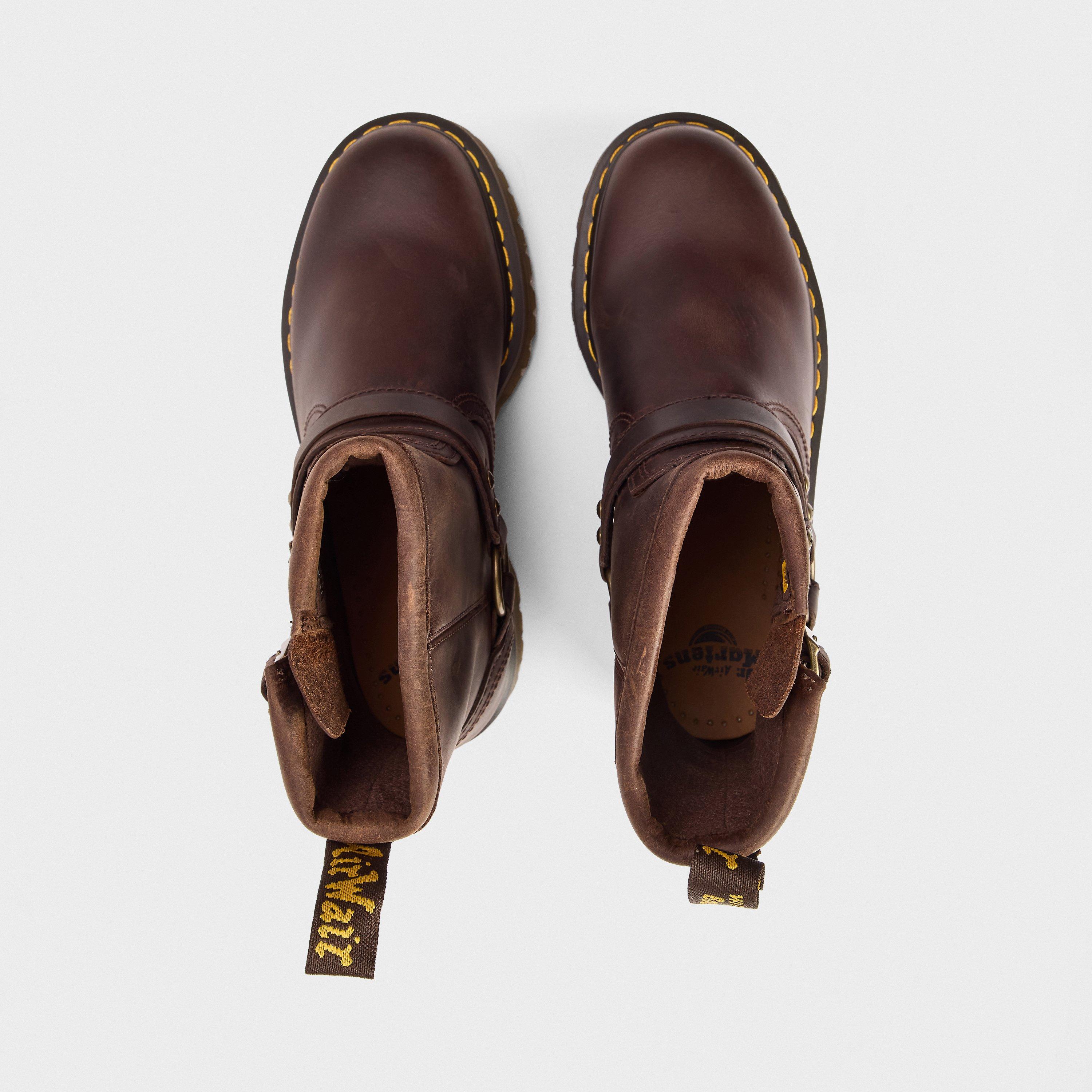 Dark Brown - Dr Martens - Women's Anistone Hrns Biker Boots - 5