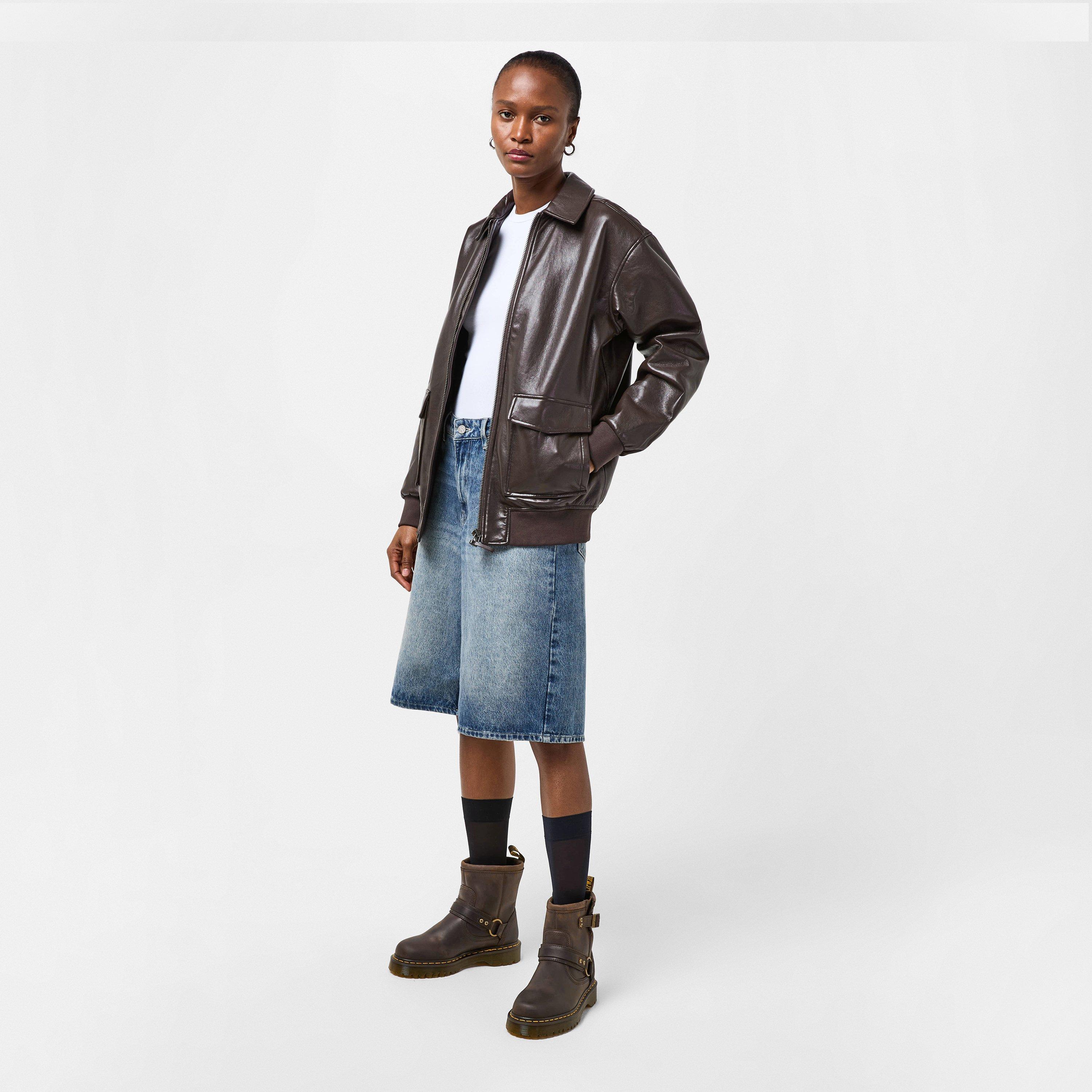 Dark Brown - Dr Martens - Women's Anistone Hrns Biker Boots - 6